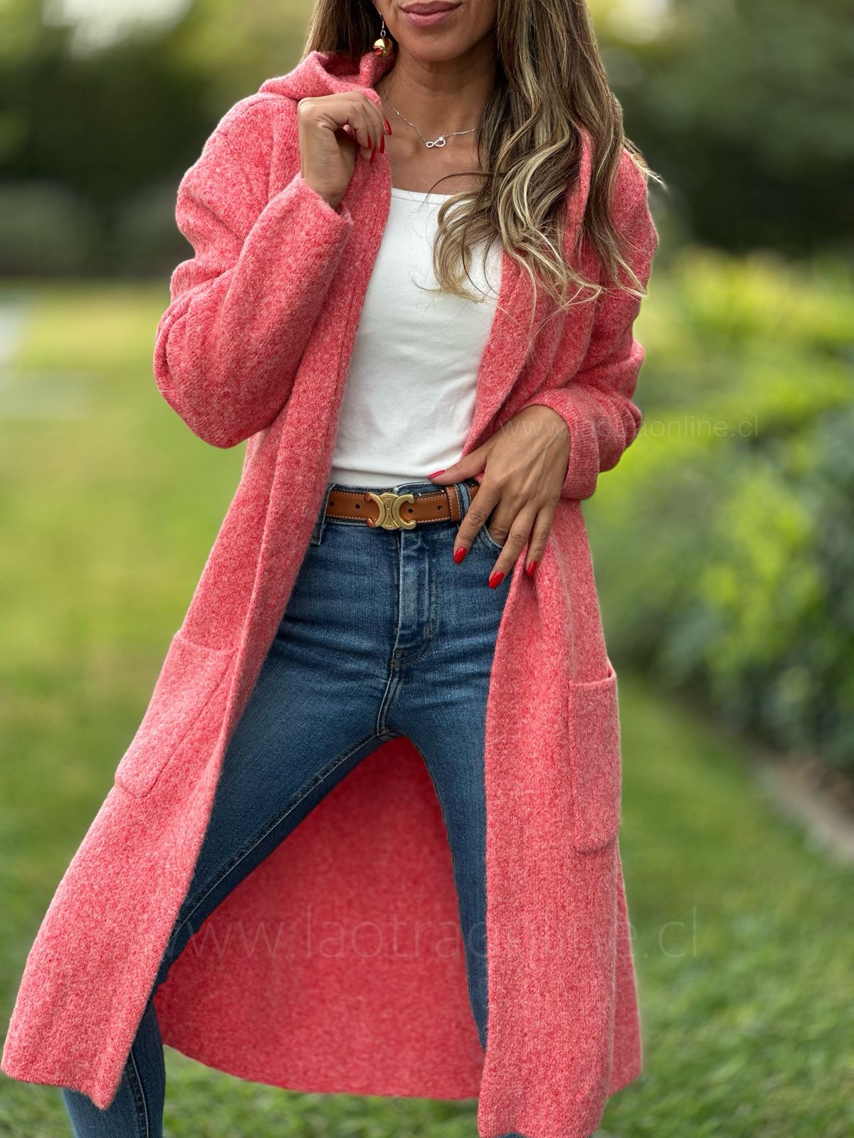 Abrigo/cardigan Ilusión sandía