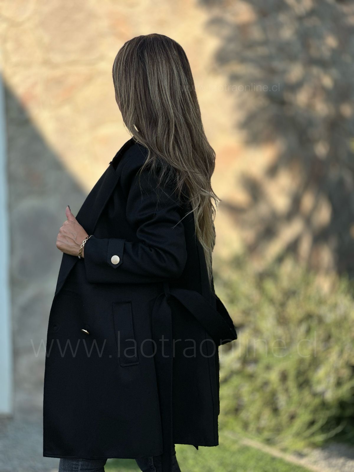 Abrigo/Trench Parisina negro