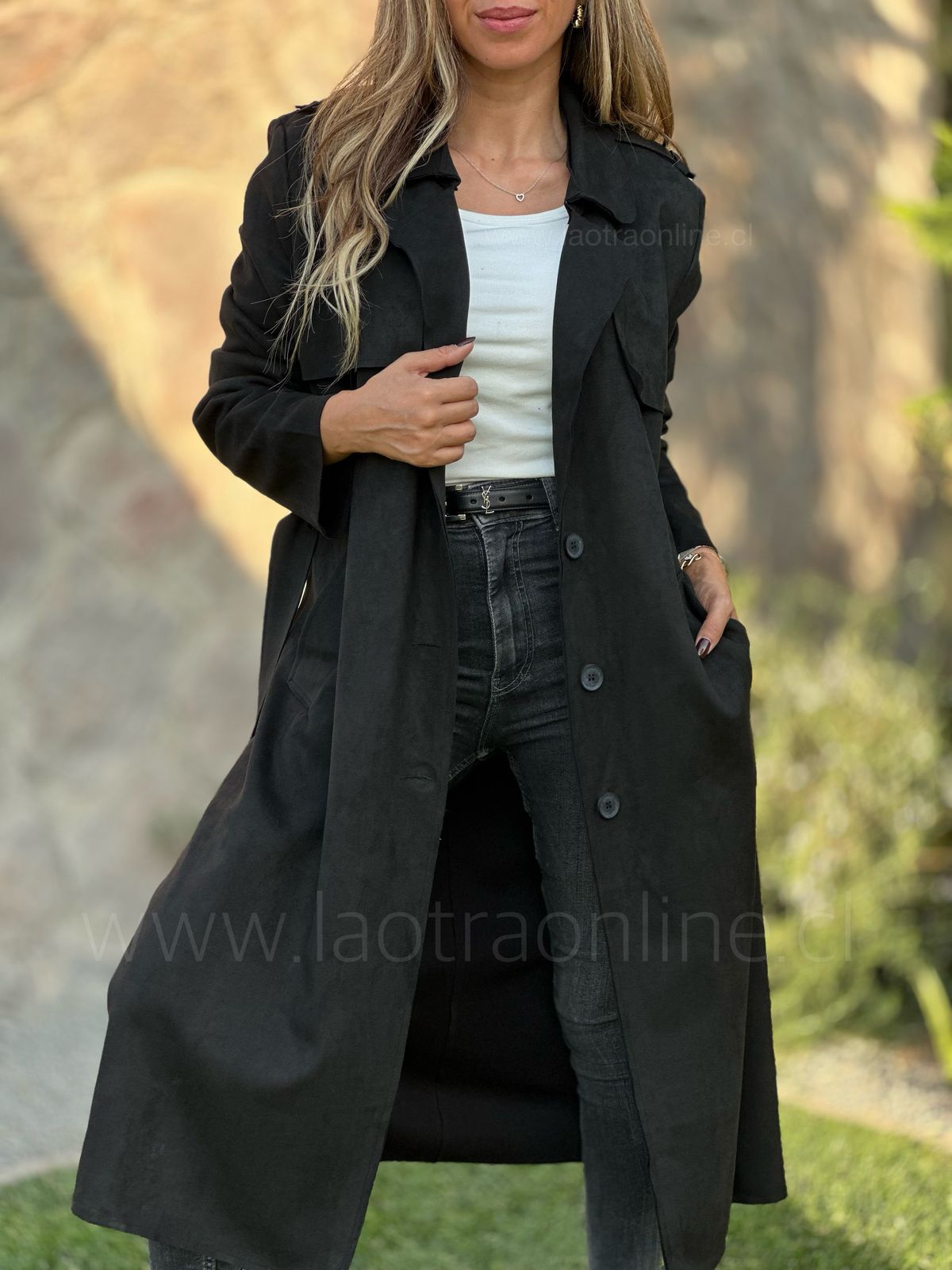 Abrigo Trench Miami negro