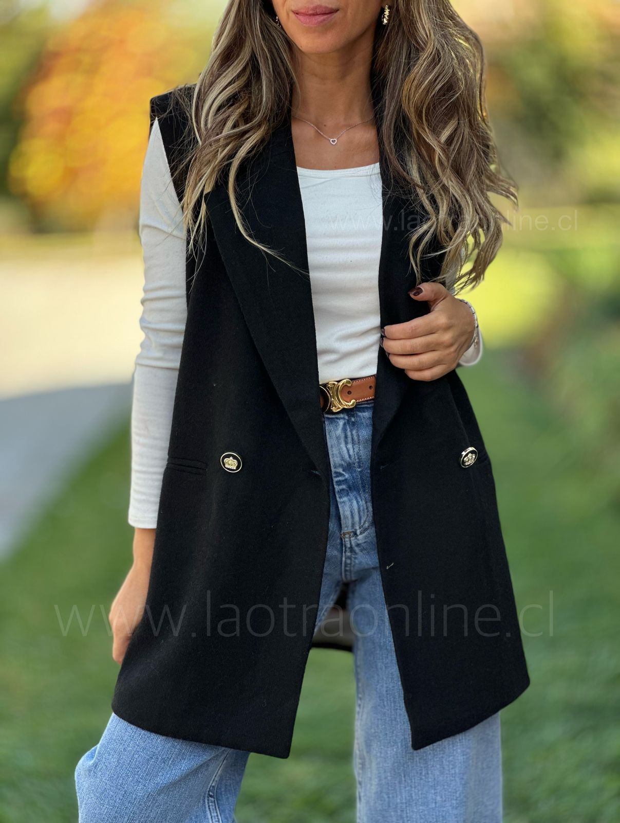 Blazer sin Mangas negro