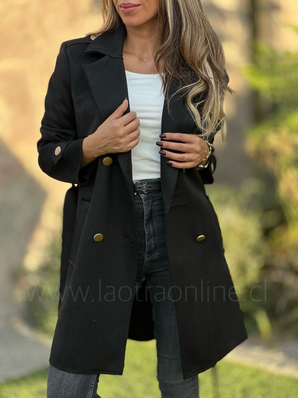 Abrigo/Trench Parisina negro