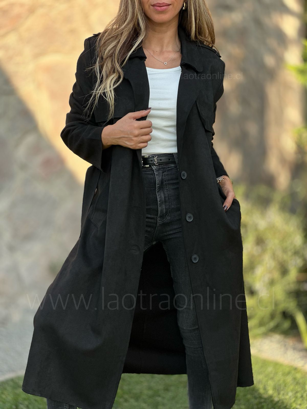 Abrigo Trench Miami negro