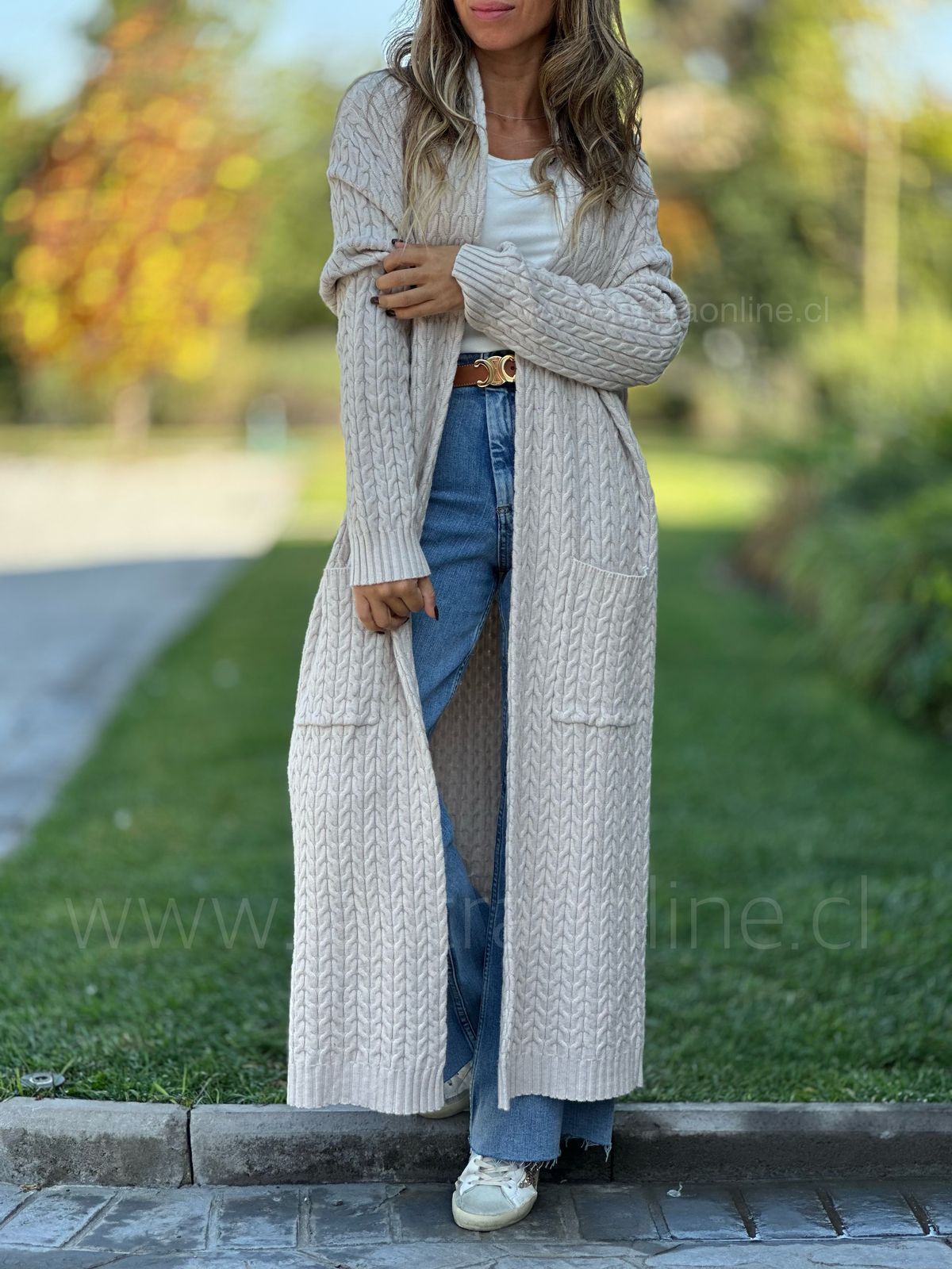 Maxi Cardigan Cosmopolita crema