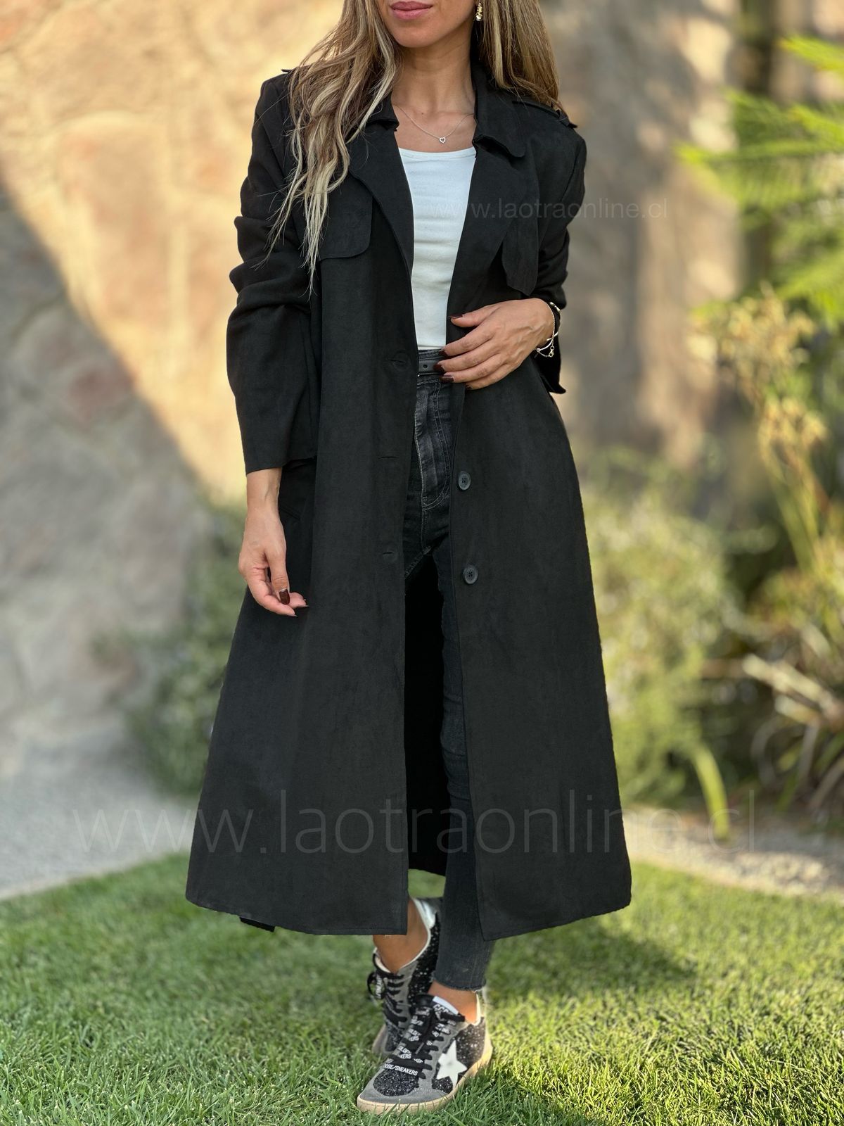 Abrigo Trench Miami negro