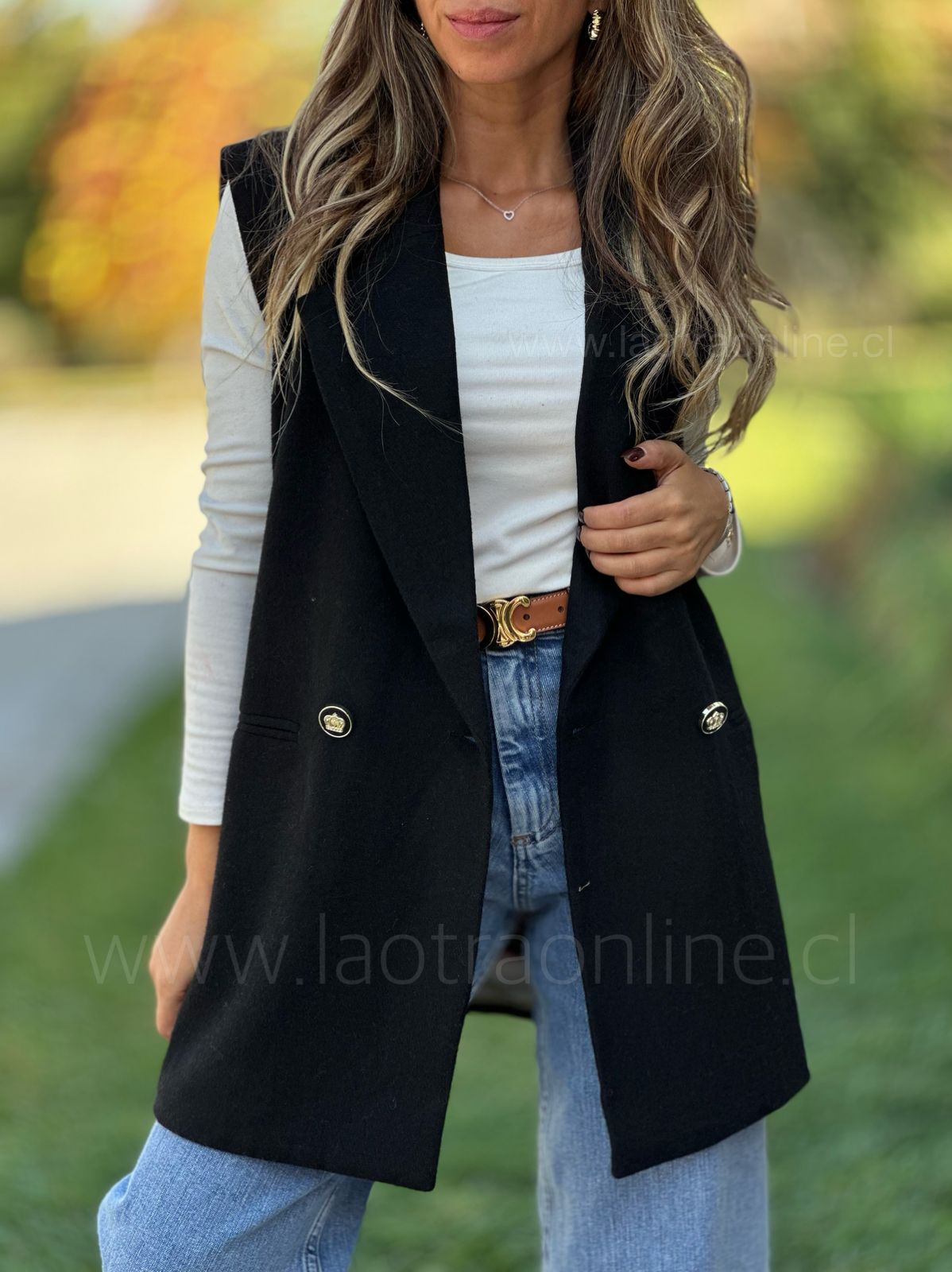 Blazer sin Mangas negro