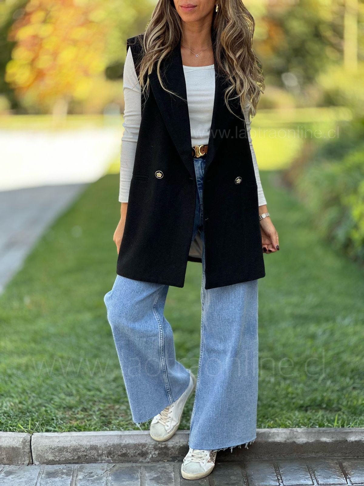 Blazer sin Mangas negro