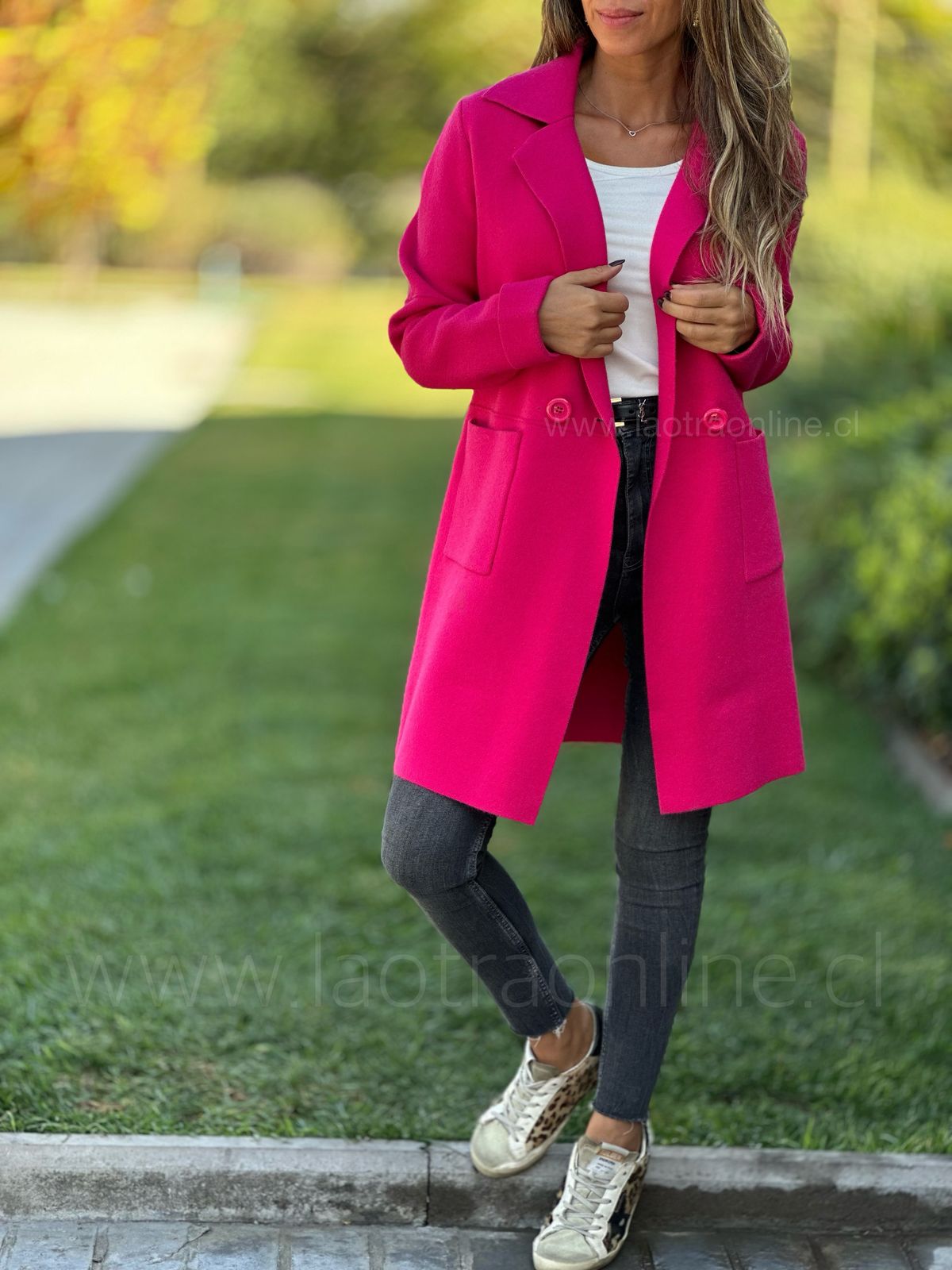 Abrigo Perla fucsia