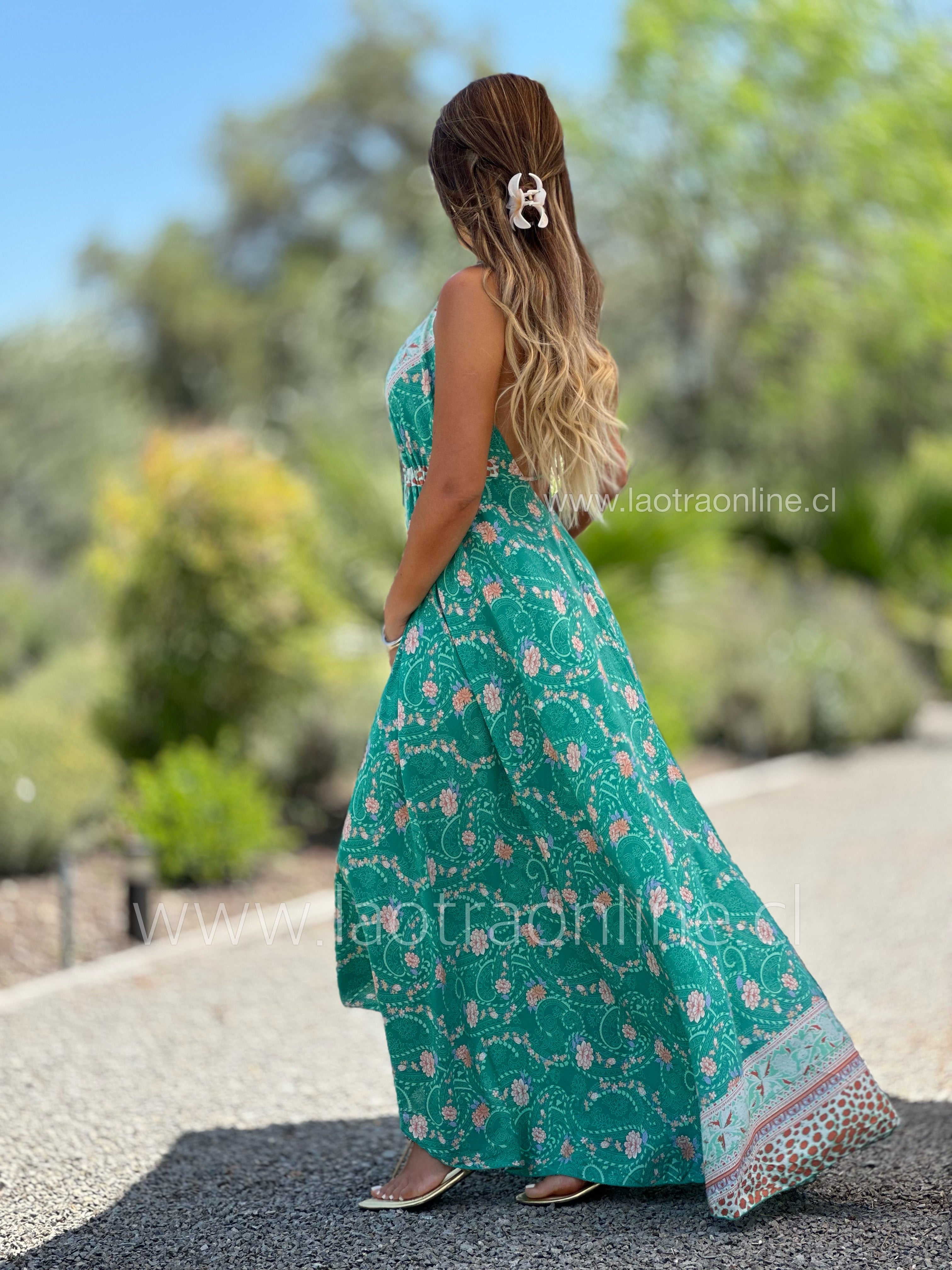 Vestido Tahití verde menta