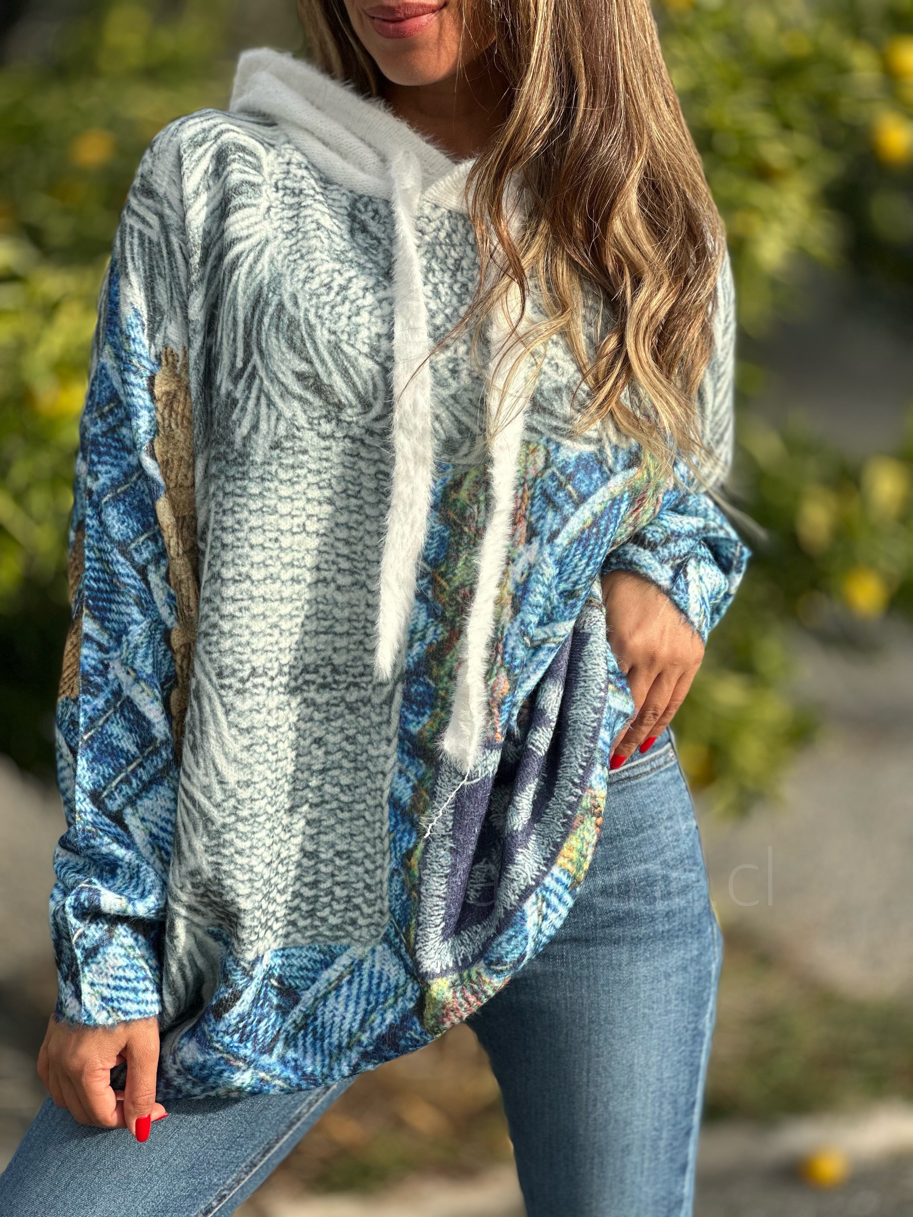 Sweater Angora Cielo