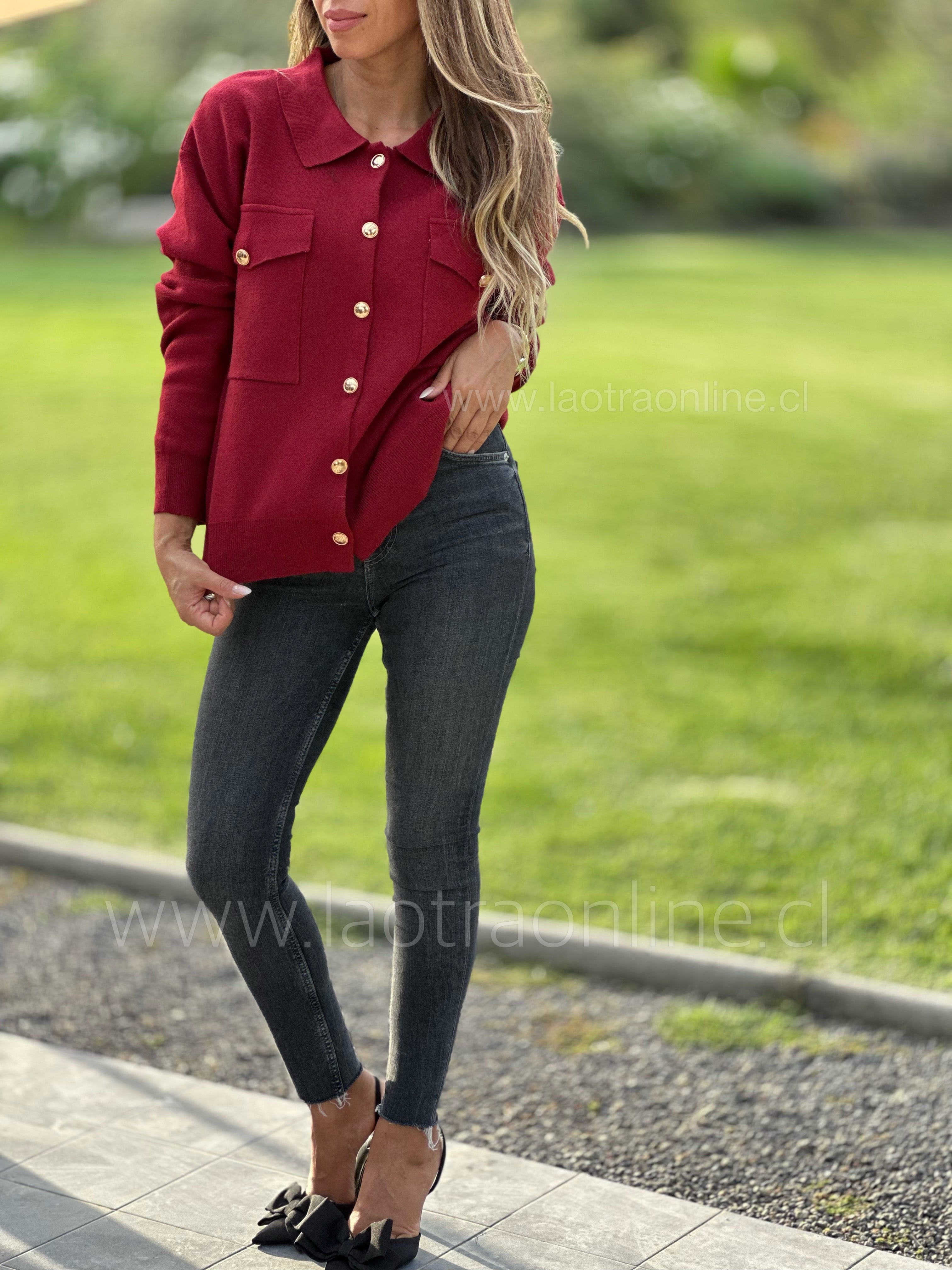 Chaqueta delgada Charlotte cherry