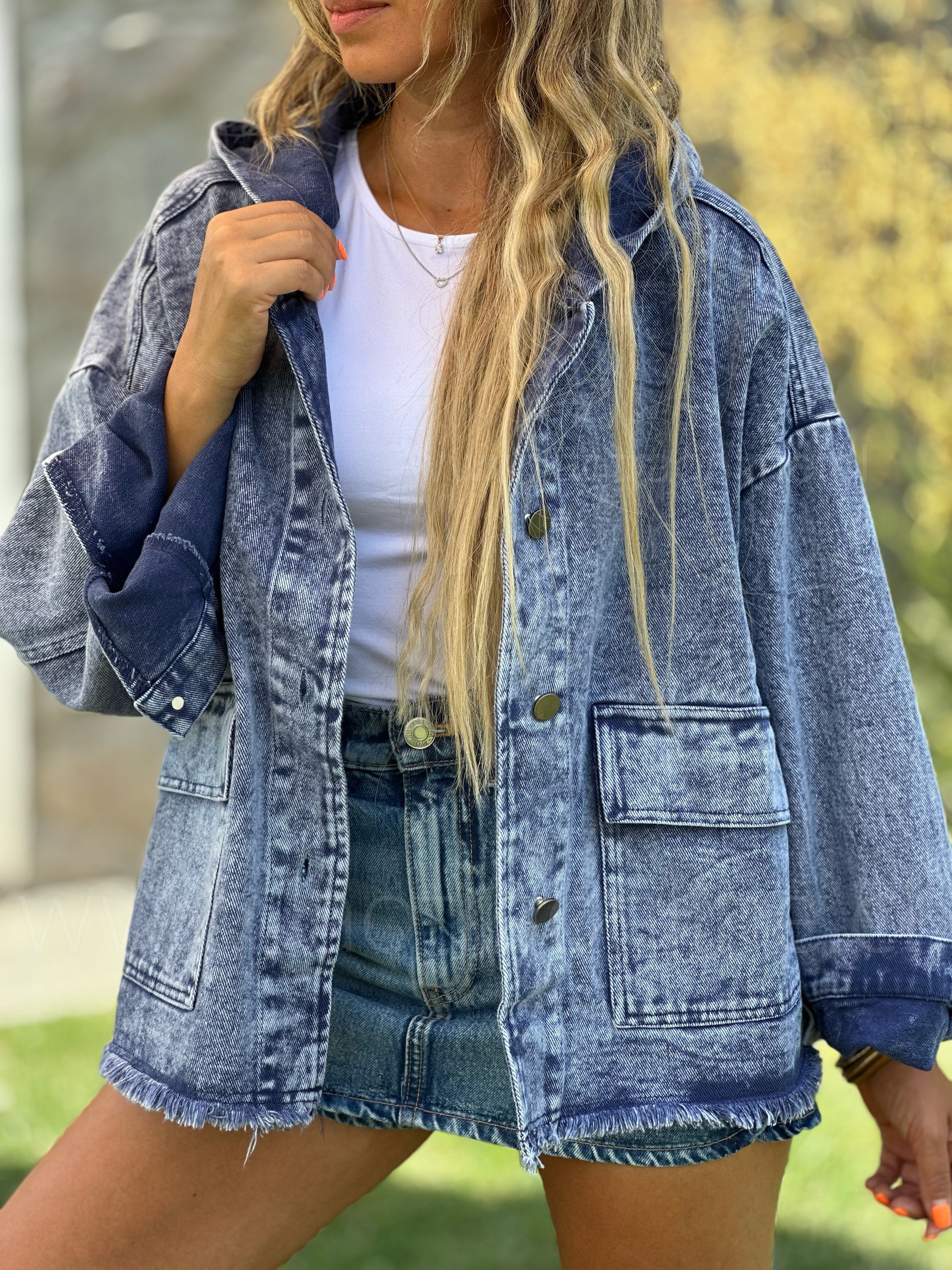 Chaqueta Mujer Denim Oversize Azul