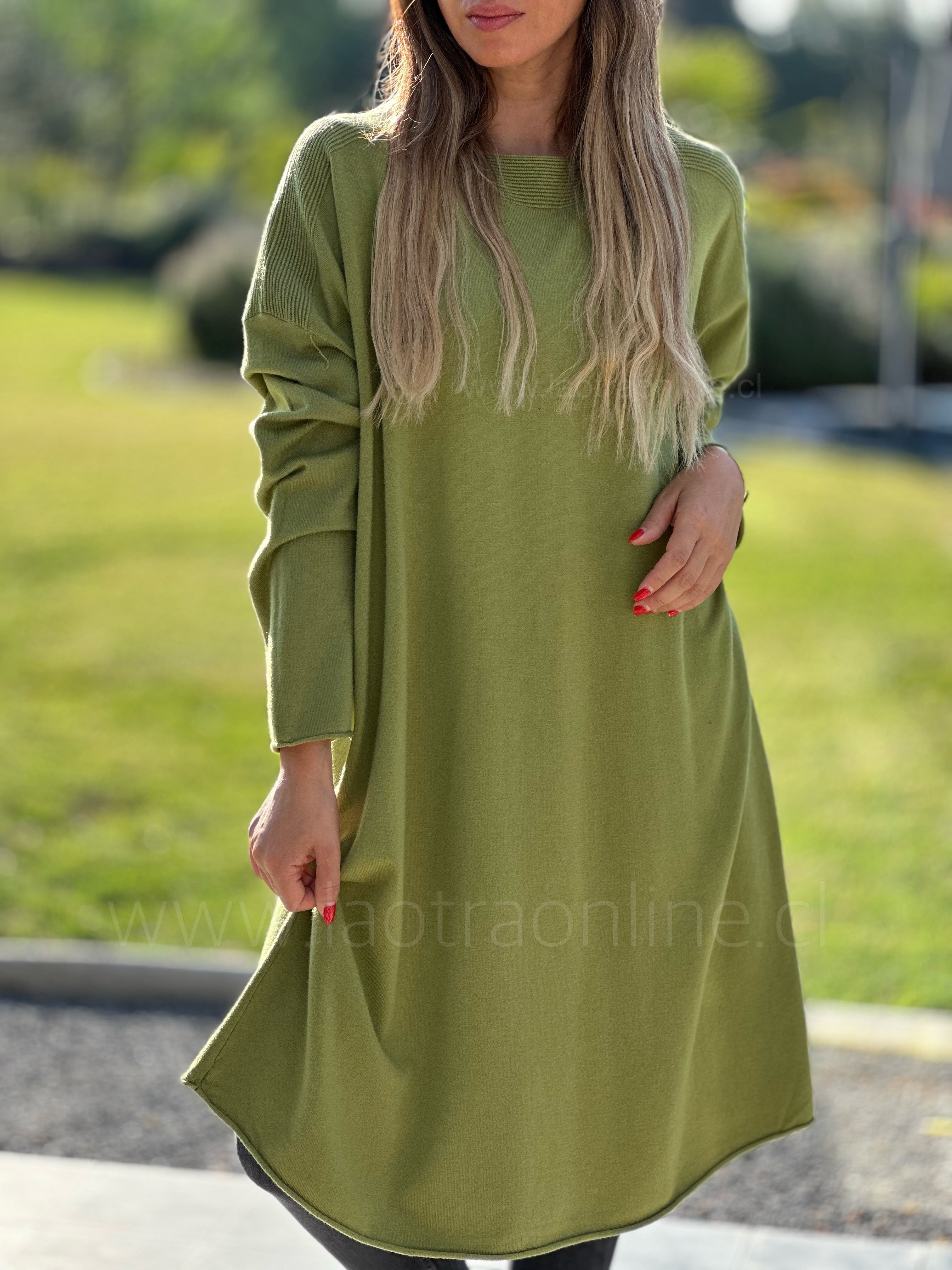 Vestido/sweater lupe verde pasto
