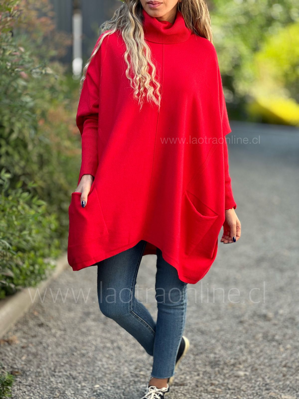 Sweater/Ponchito Lia  rojo