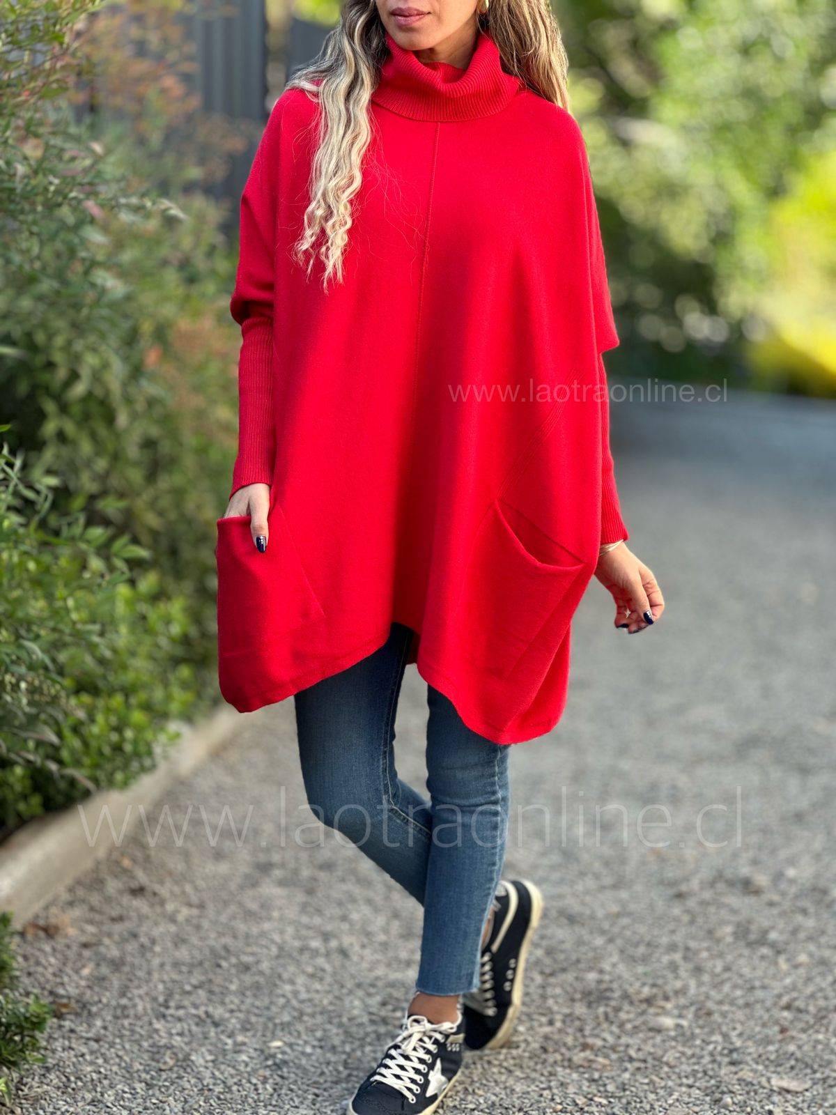 Sweater/Ponchito Lia  rojo