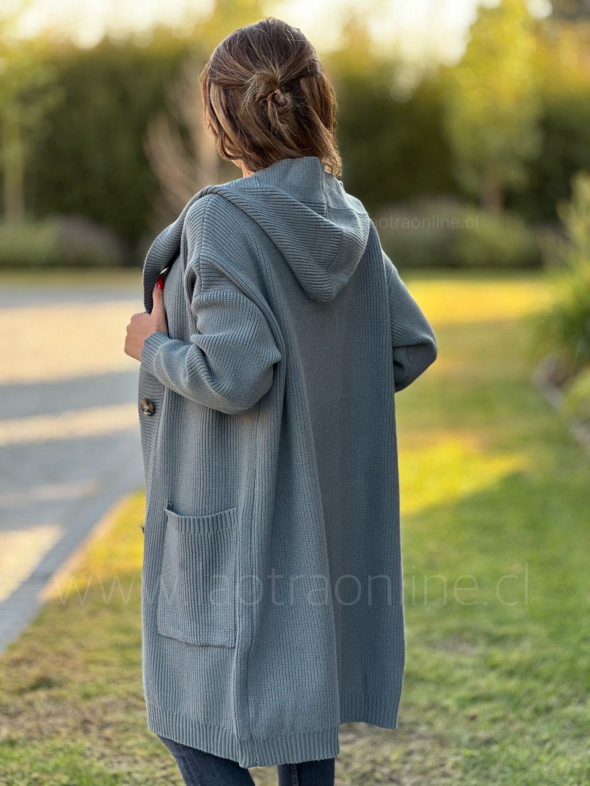 Chalecon oversize capucha gris