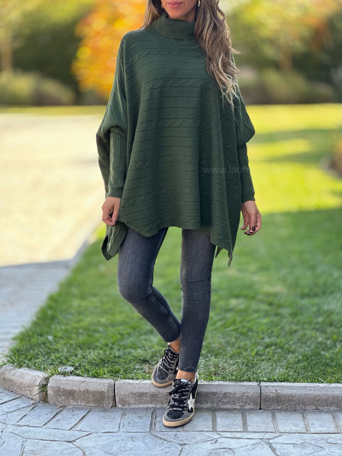 Oversize Trenzado olivo