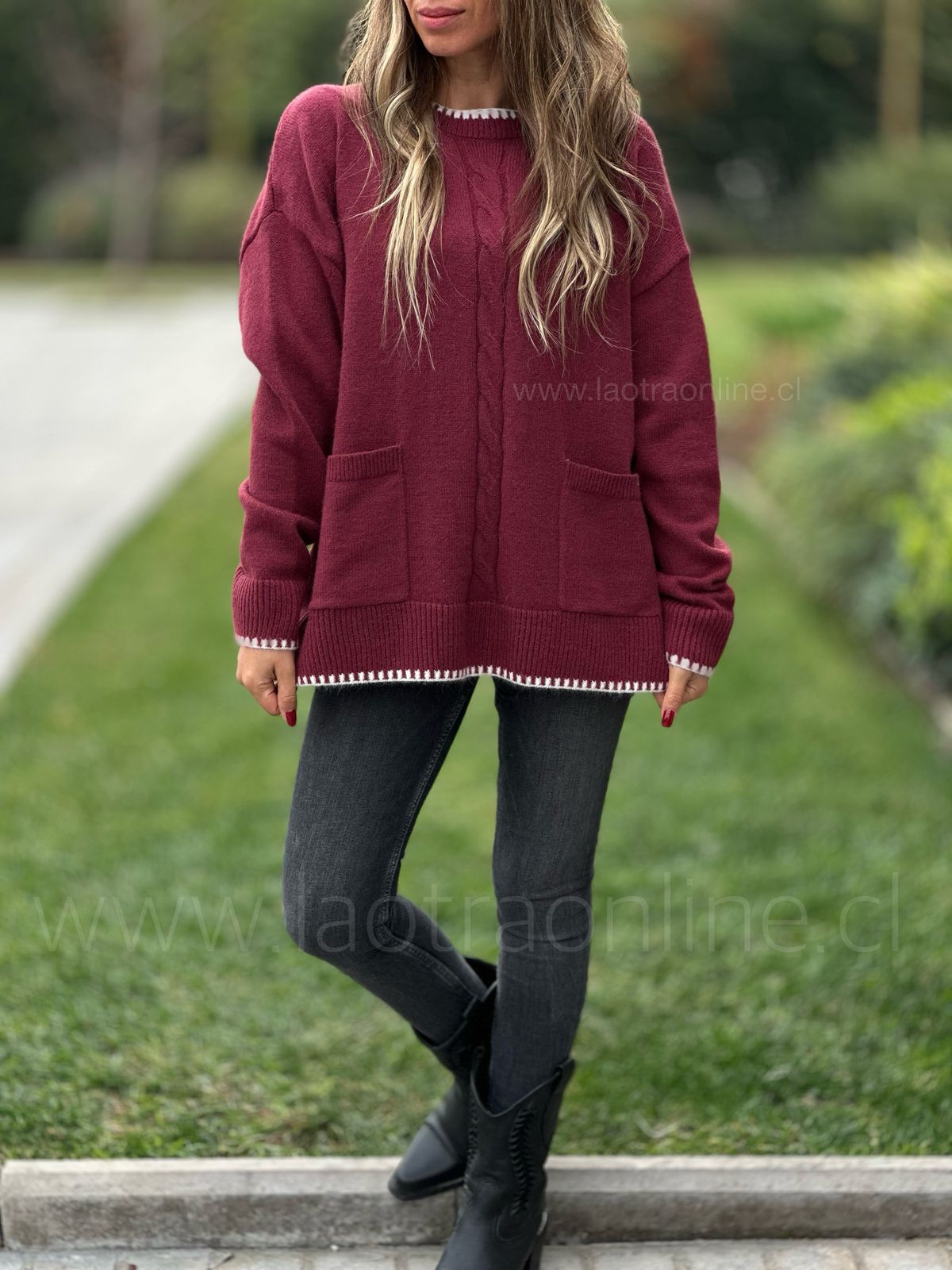 Sweater Francesa cherry