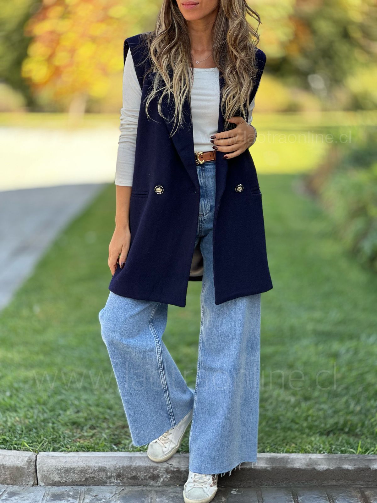 Blazer sin Mangas azul