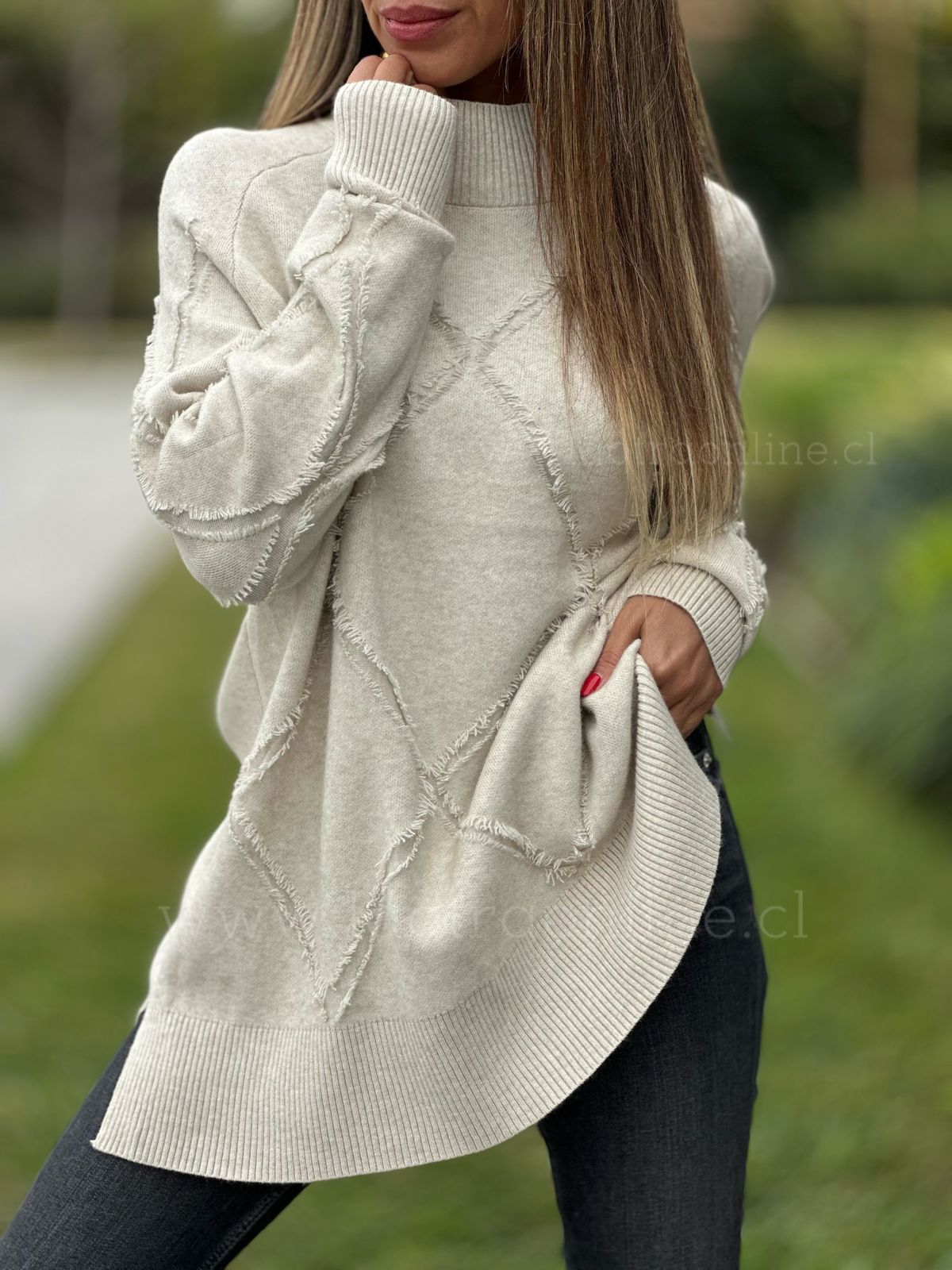 Sweater Rombo crema