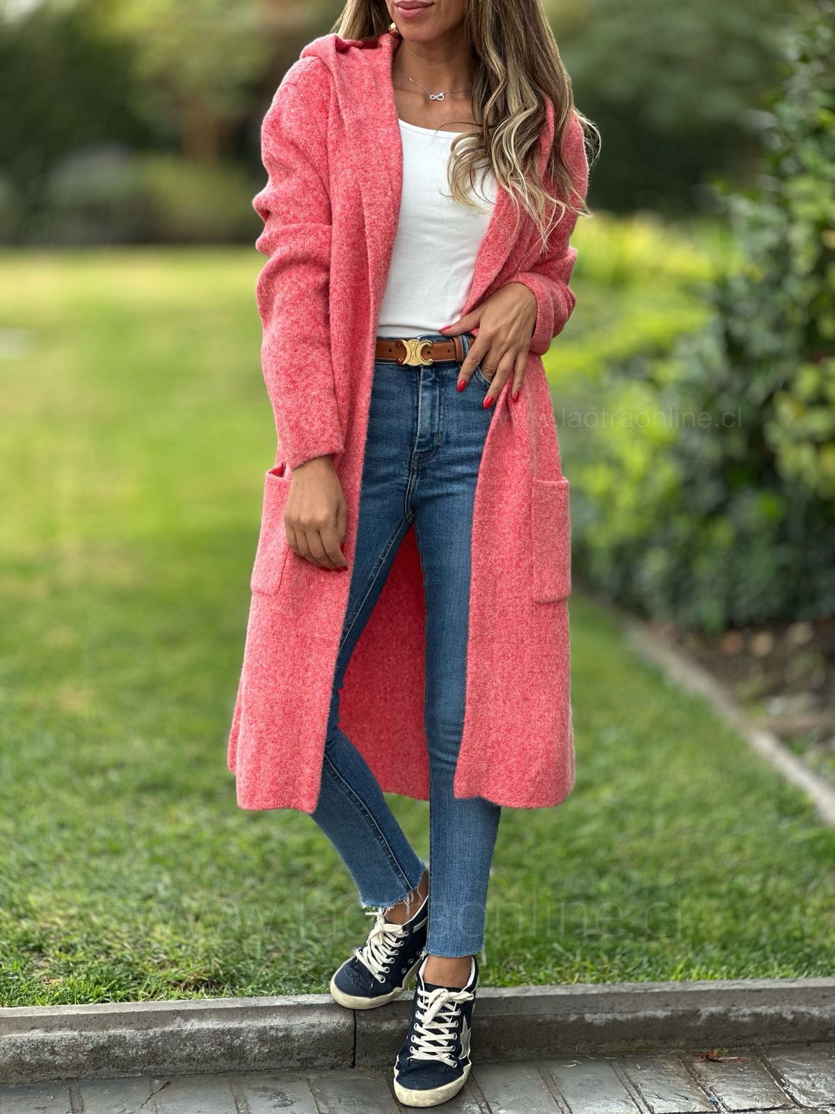 Abrigo/cardigan Ilusión sandía