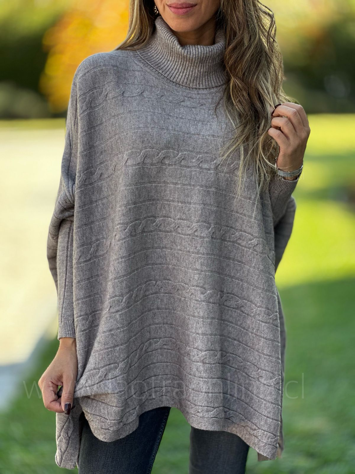 Oversize Trenzado taupe