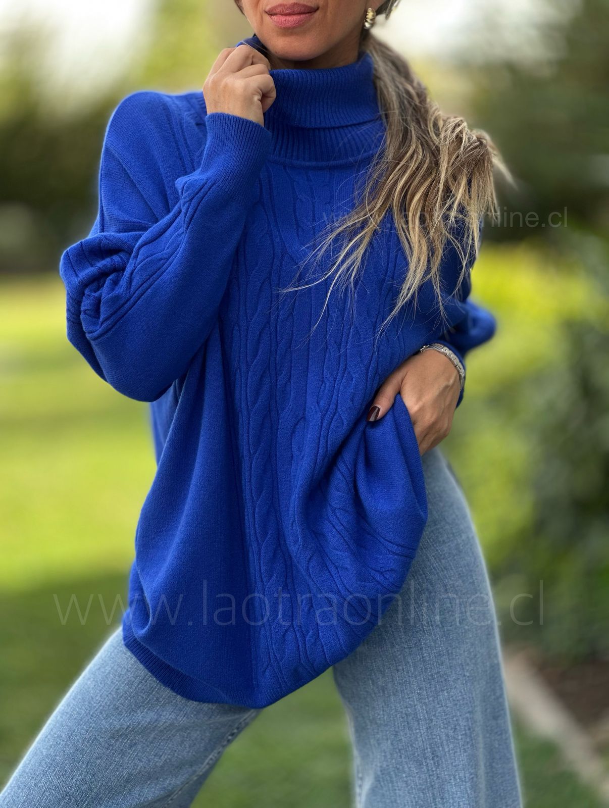 Sweater Trenzas azul