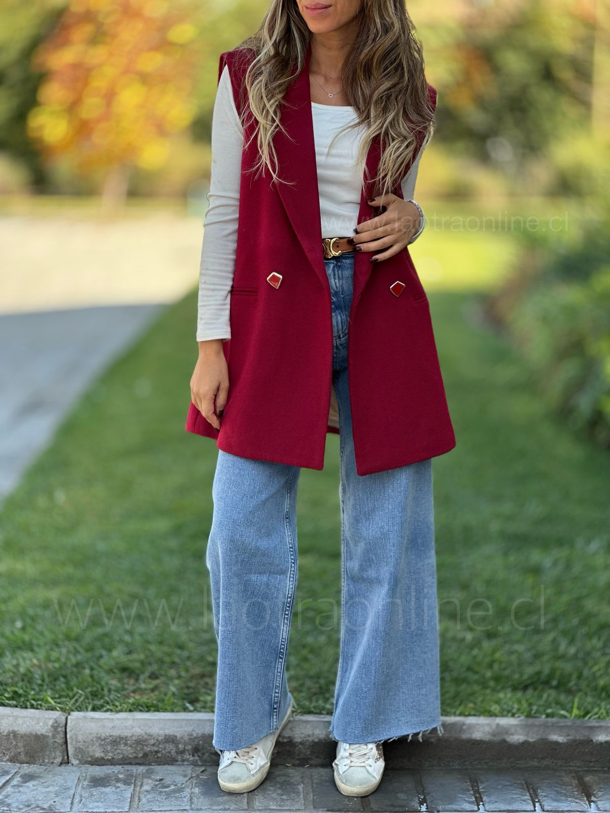 Blazer sin Mangas cherry