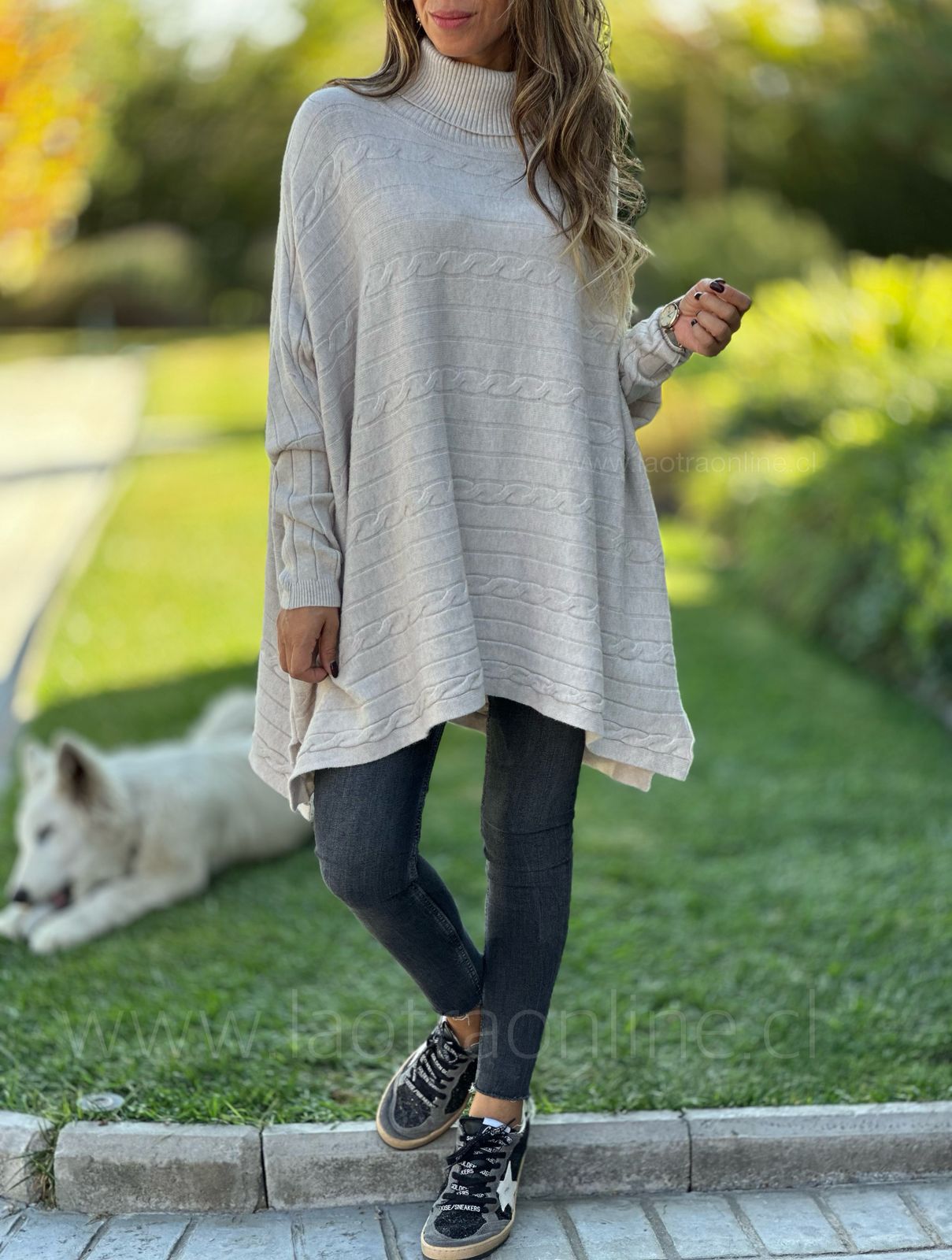 Oversize Trenzado crema