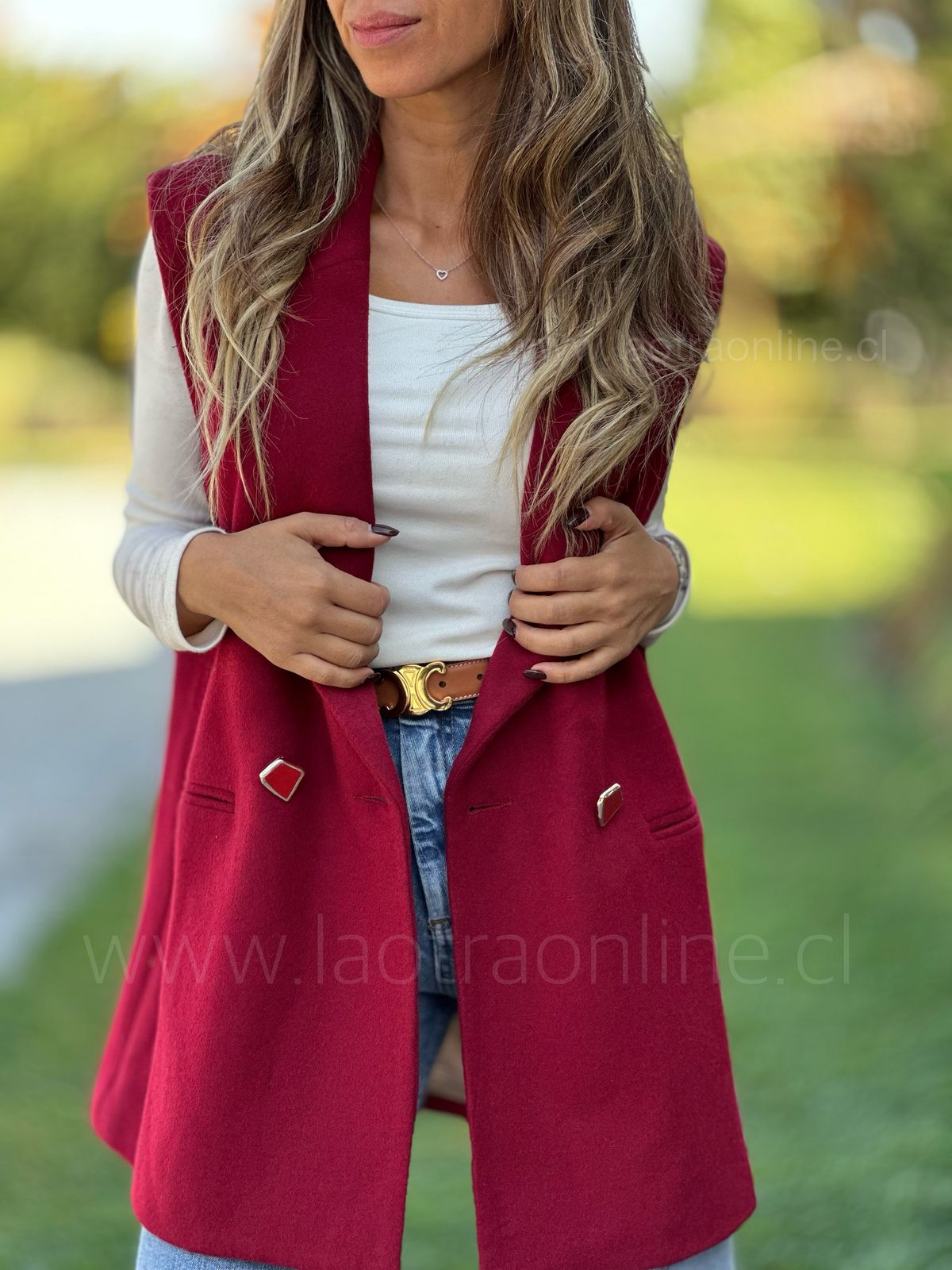 Blazer sin Mangas cherry