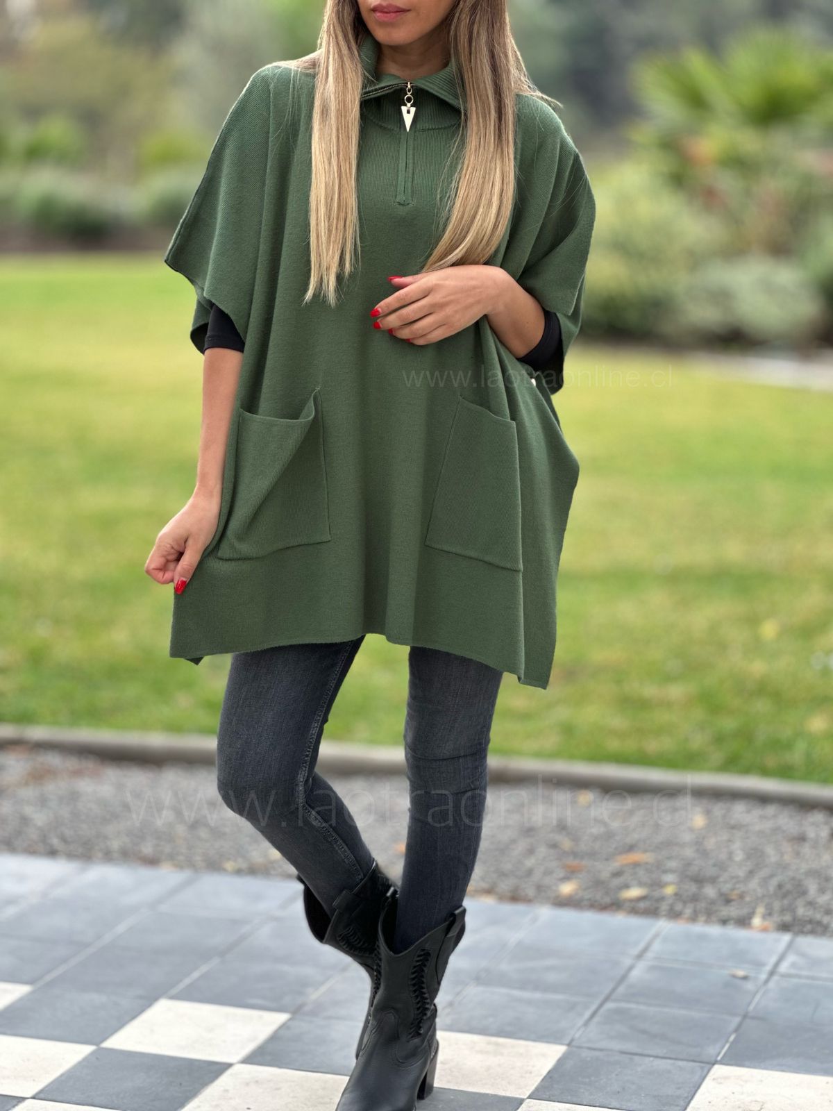 Sweater/Poncho Asia olivo