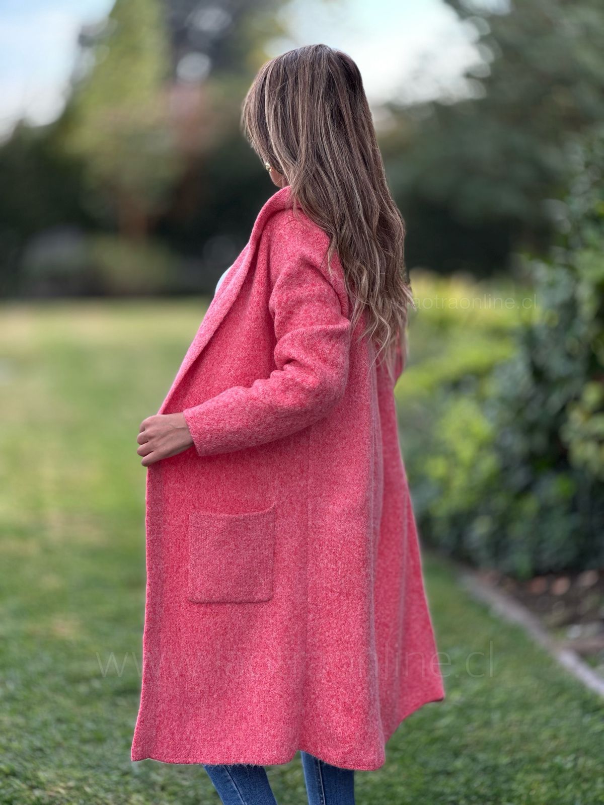 Abrigo/cardigan Ilusión sandía