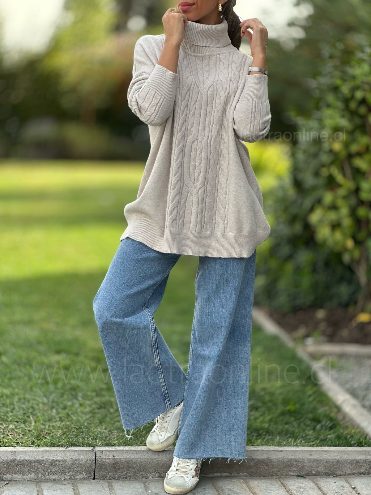 Sweater Trenzas beige