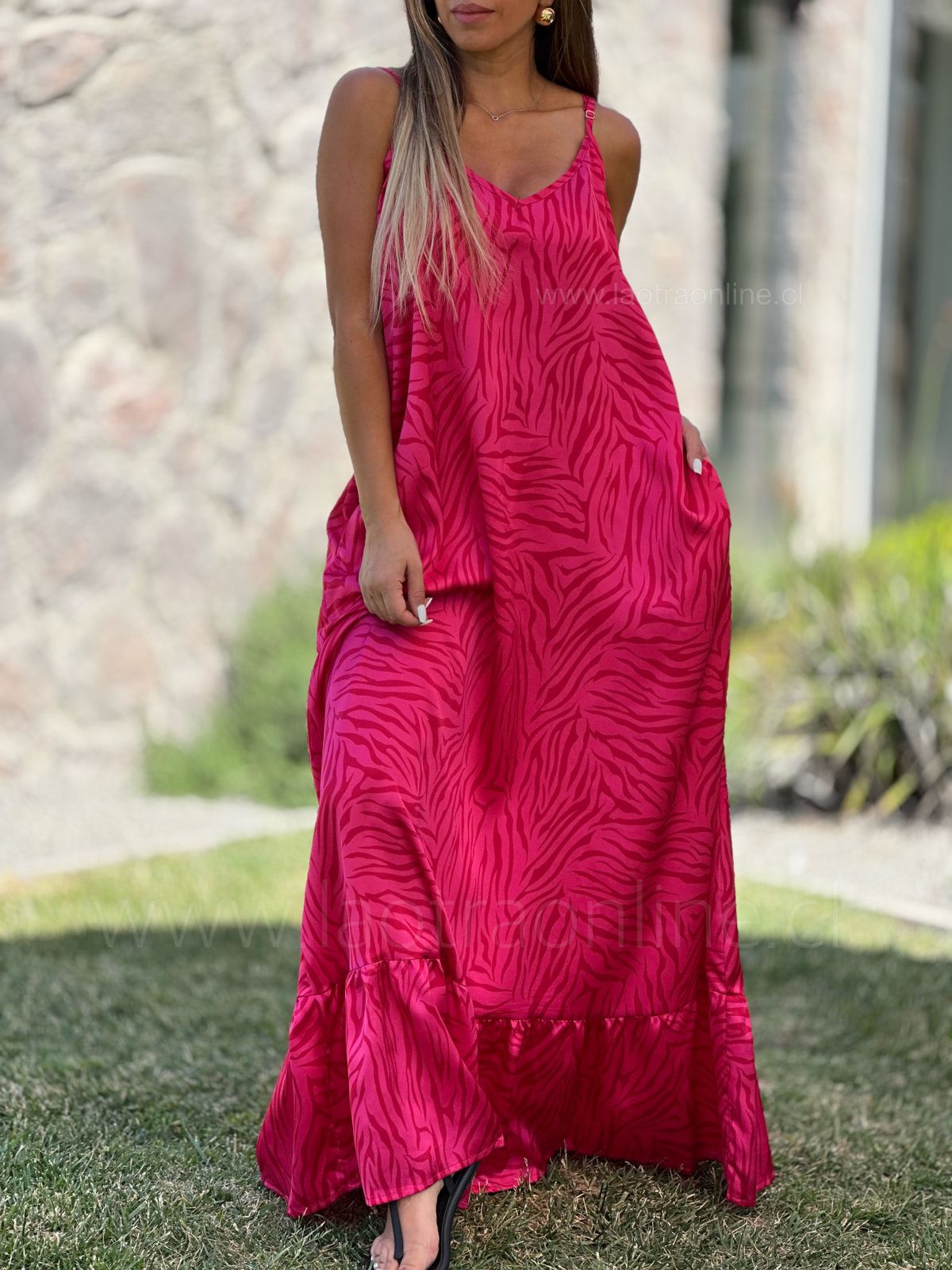 Maxi vestido Irlanda fucsia