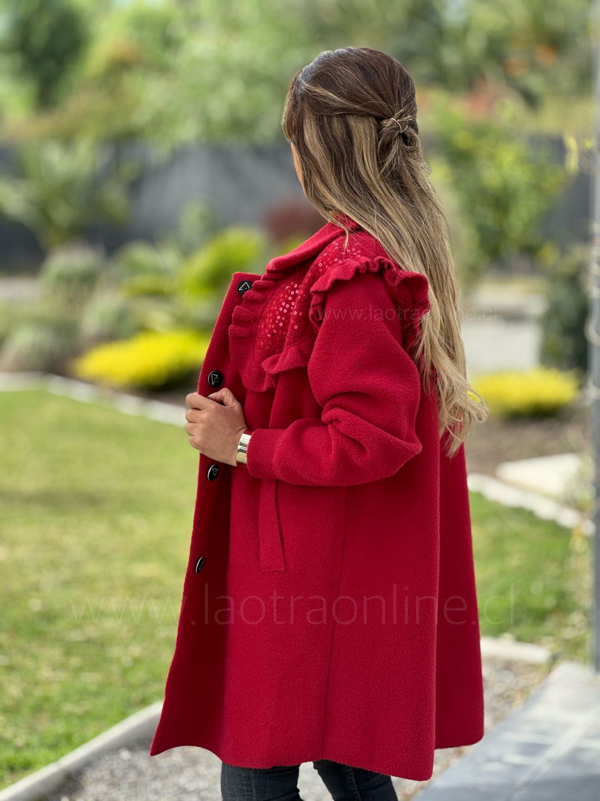 Abrigo Azalea rojo