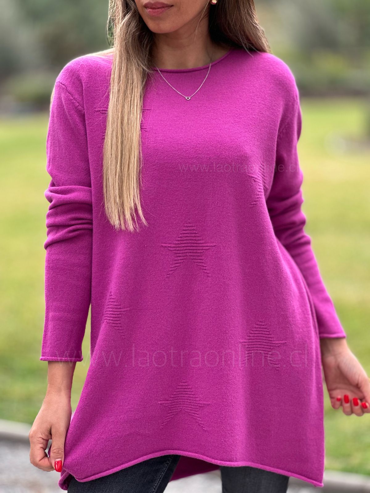 Sweater Star textura magenta