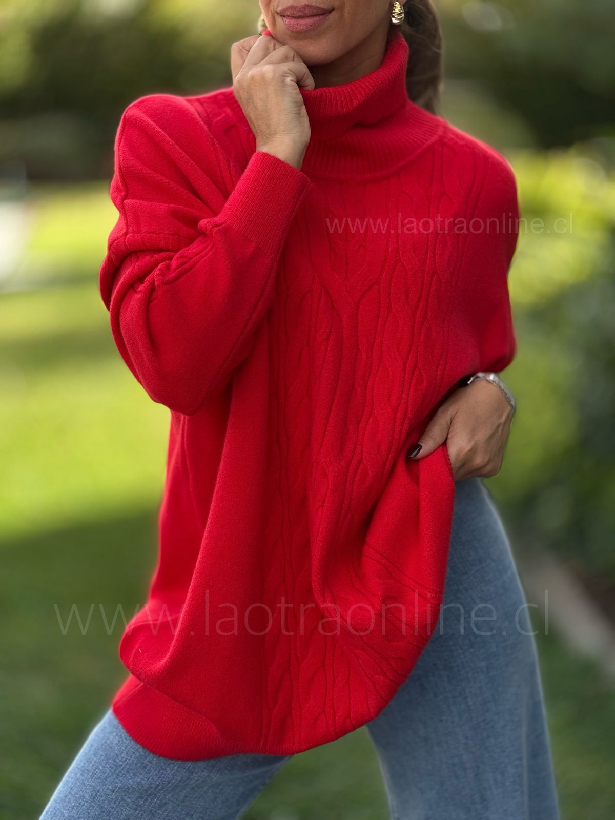 Sweater Trenzas rojo