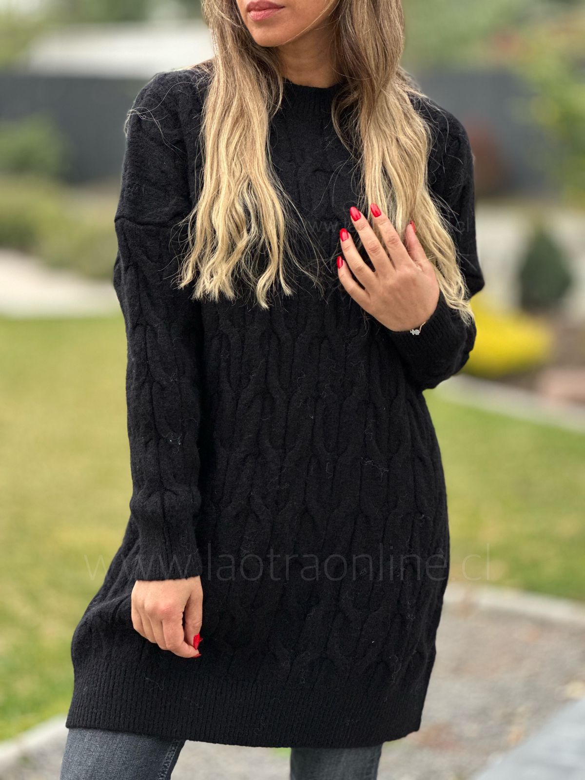 Sweater/vestido Trenza negro