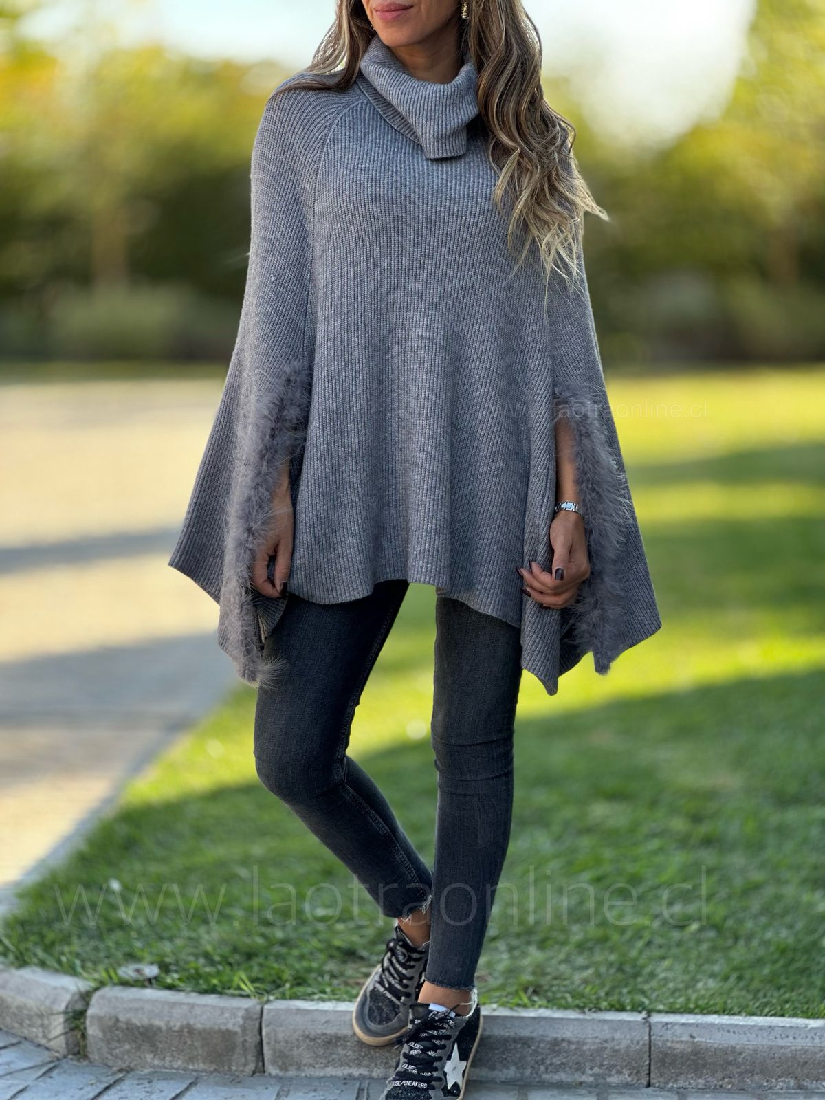Poncho Alfonsina gris