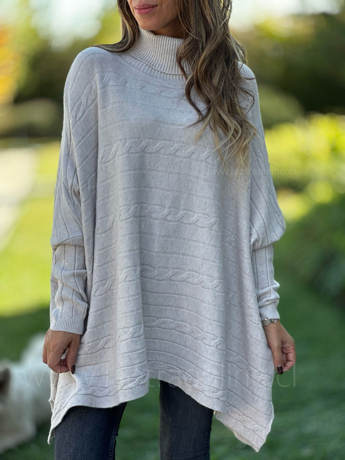Oversize Trenzado crema
