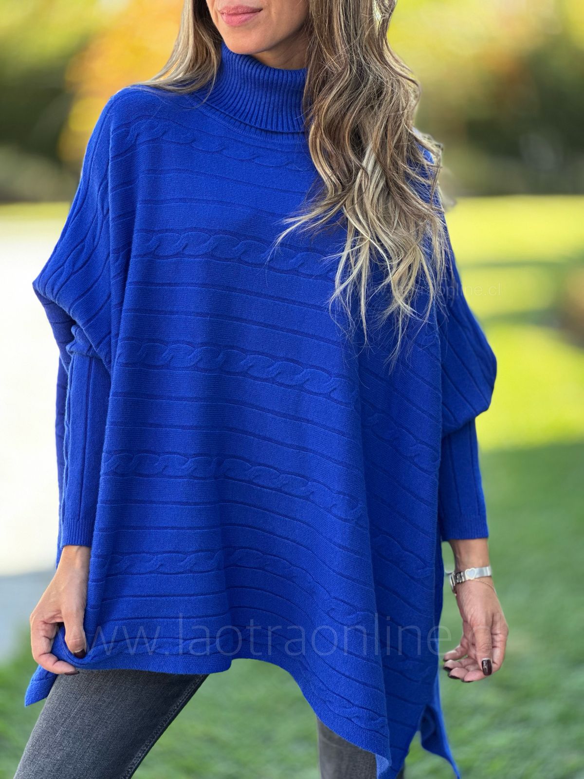 Oversize Trenzado azul