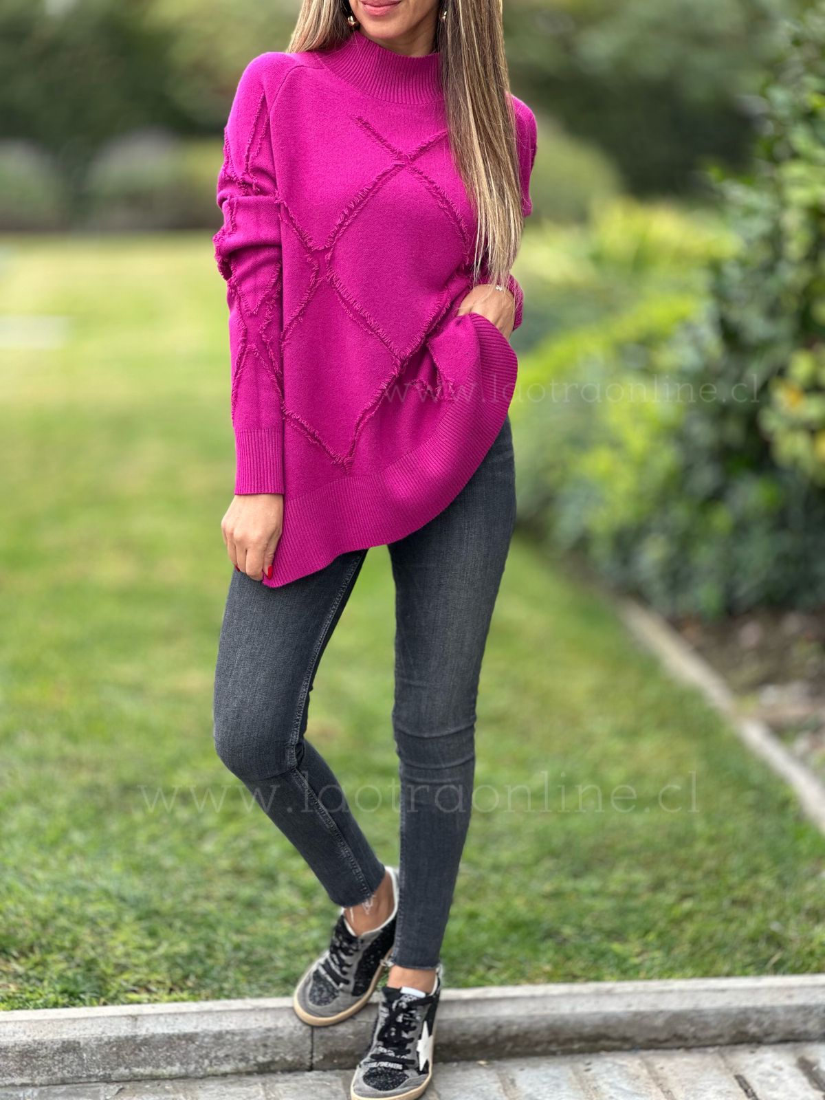 Sweater Rombo fucsia