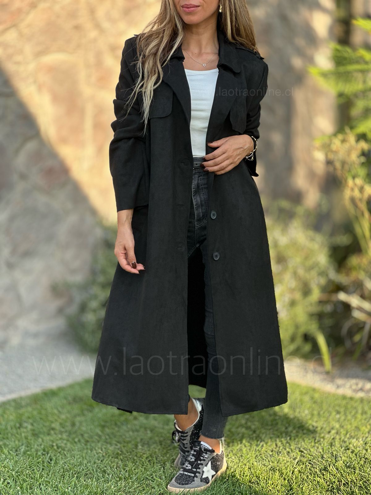 Abrigo Trench Miami negro
