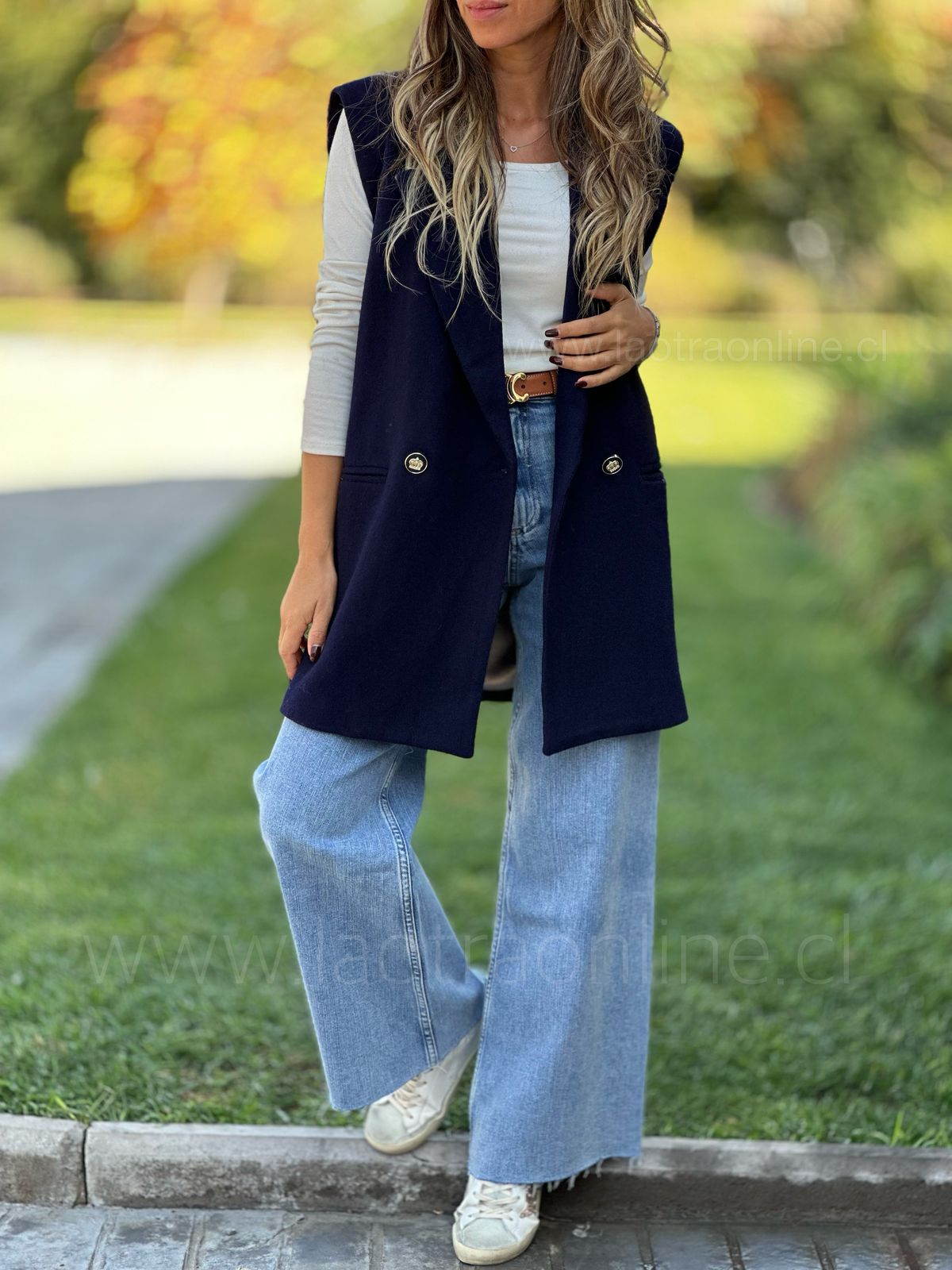 Blazer sin Mangas azul