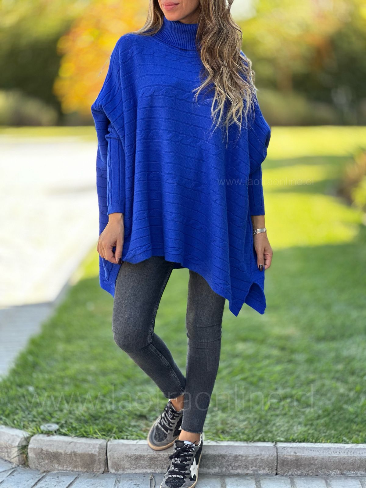 Oversize Trenzado azul