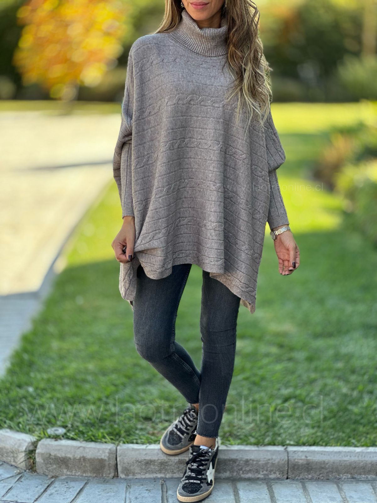 Oversize Trenzado taupe