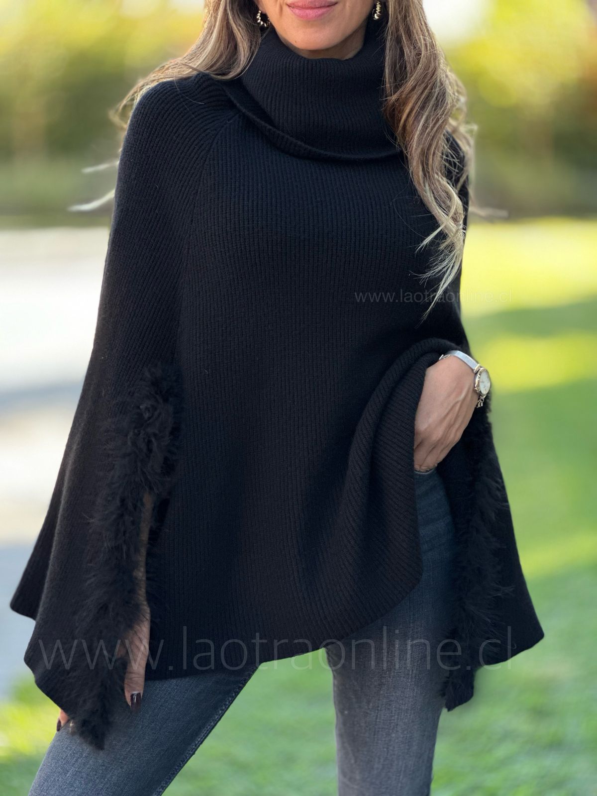 Poncho Alfonsina negro