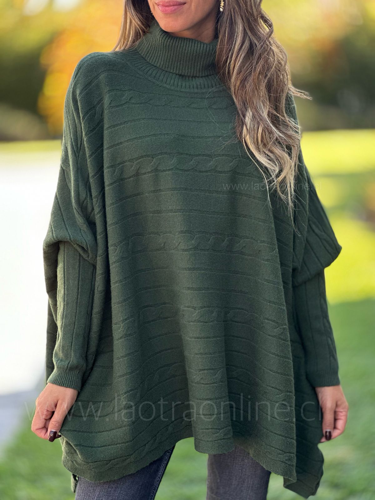Oversize Trenzado olivo