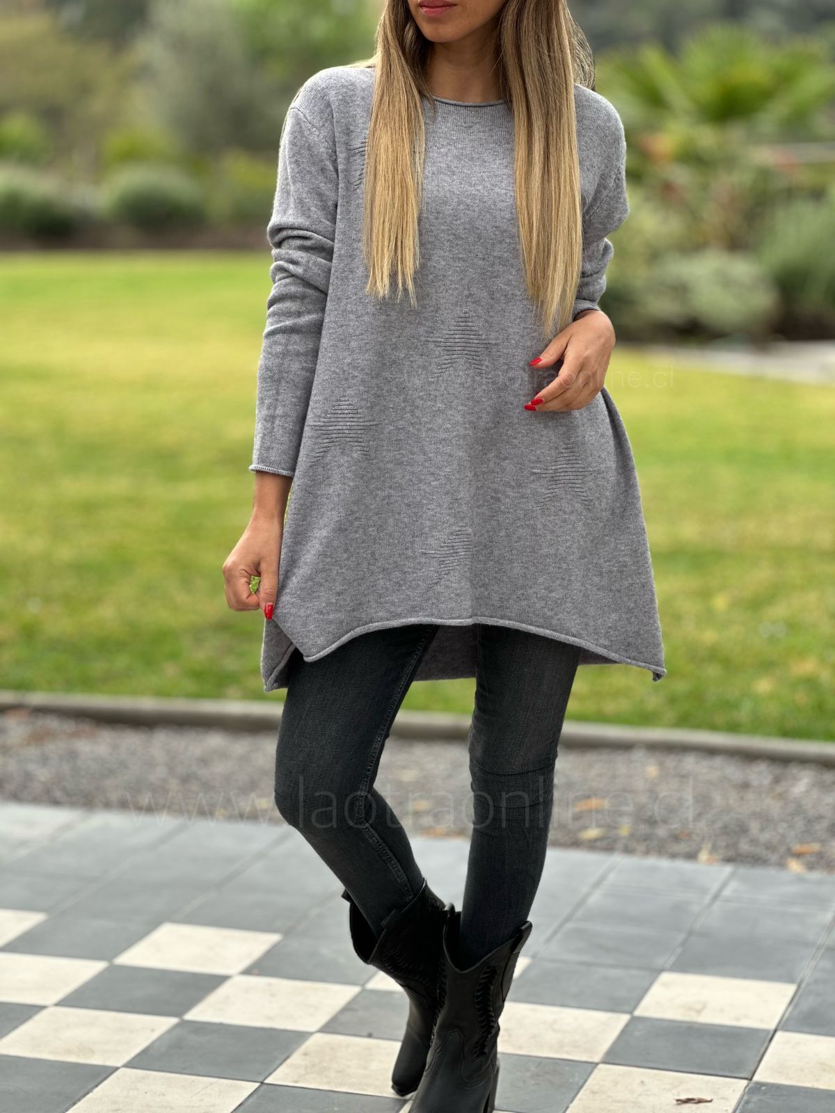Sweater Star textura gris