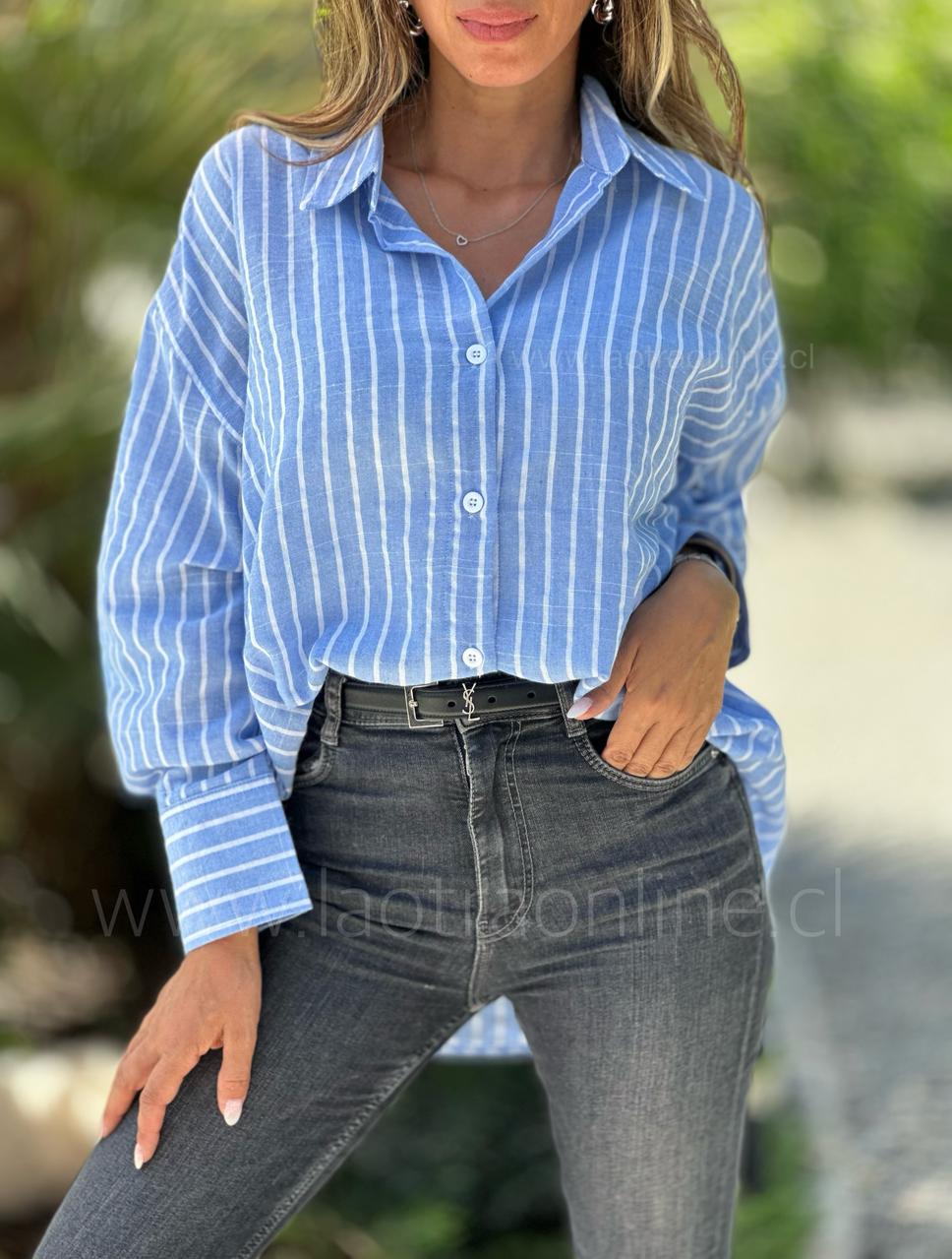 Blusa Milán celeste
