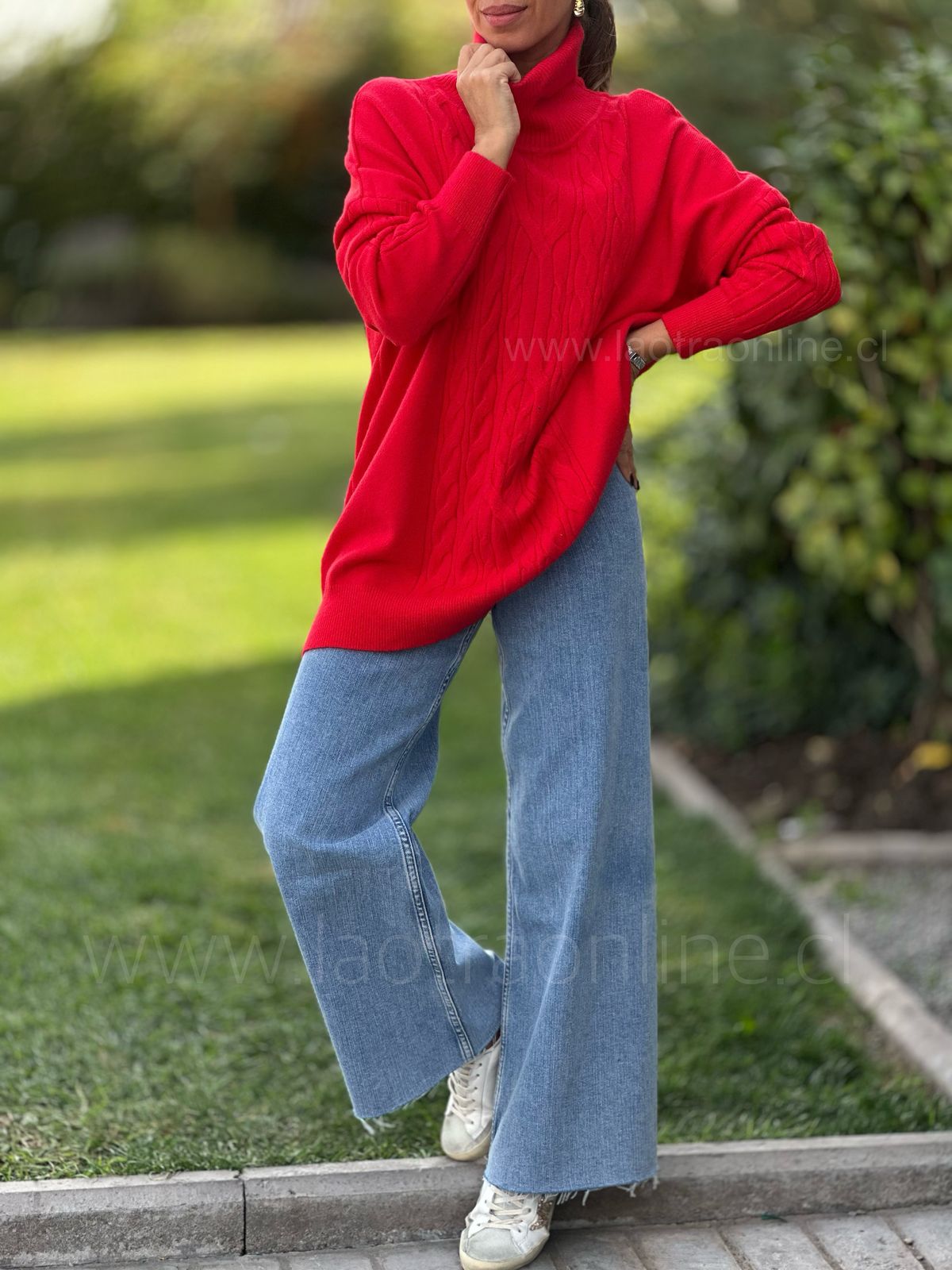 Sweater Trenzas rojo